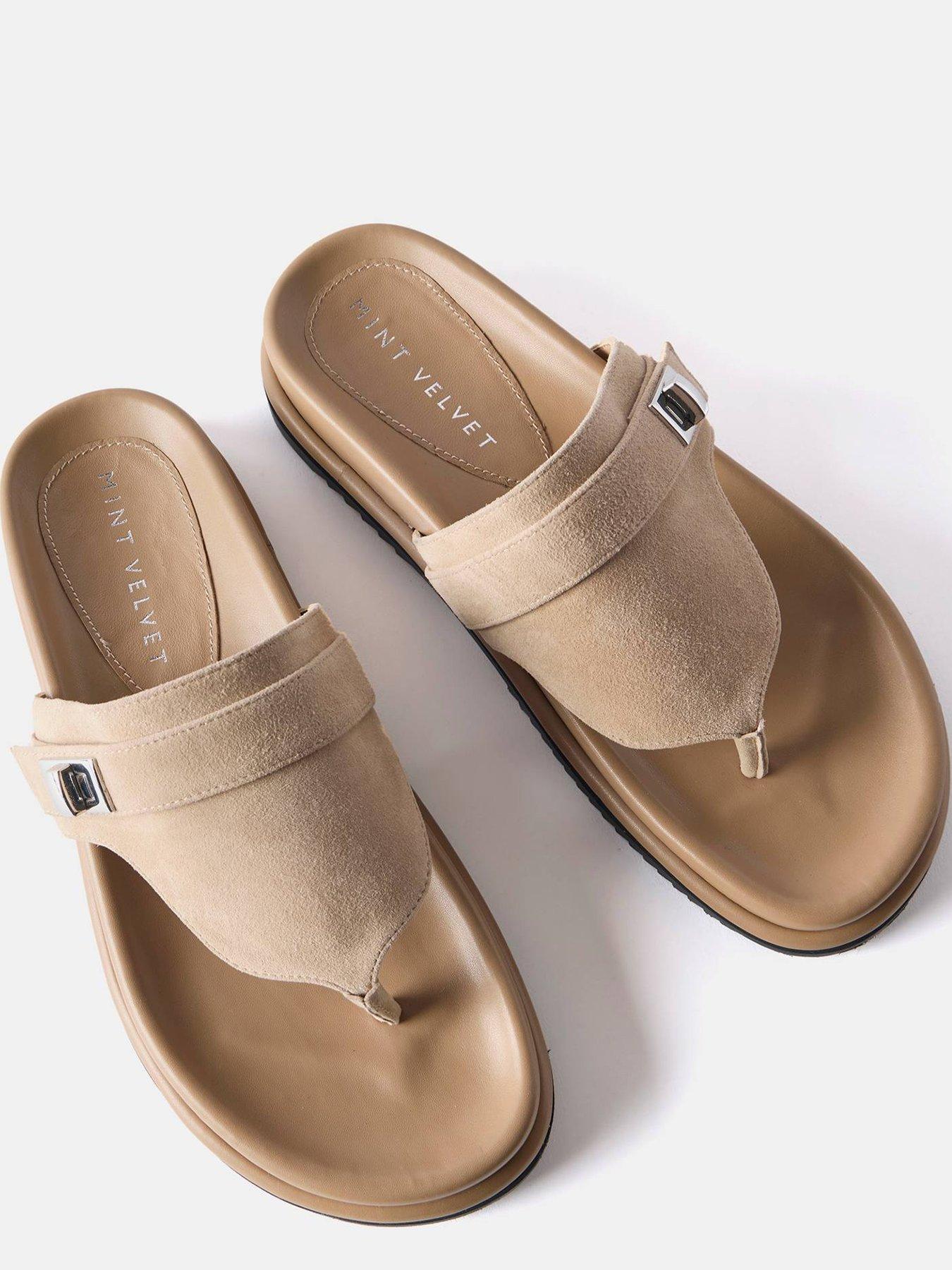 Image 3 of 3 of Mint Velvet Neutral Chunky Flip Flop Sandals - Beige