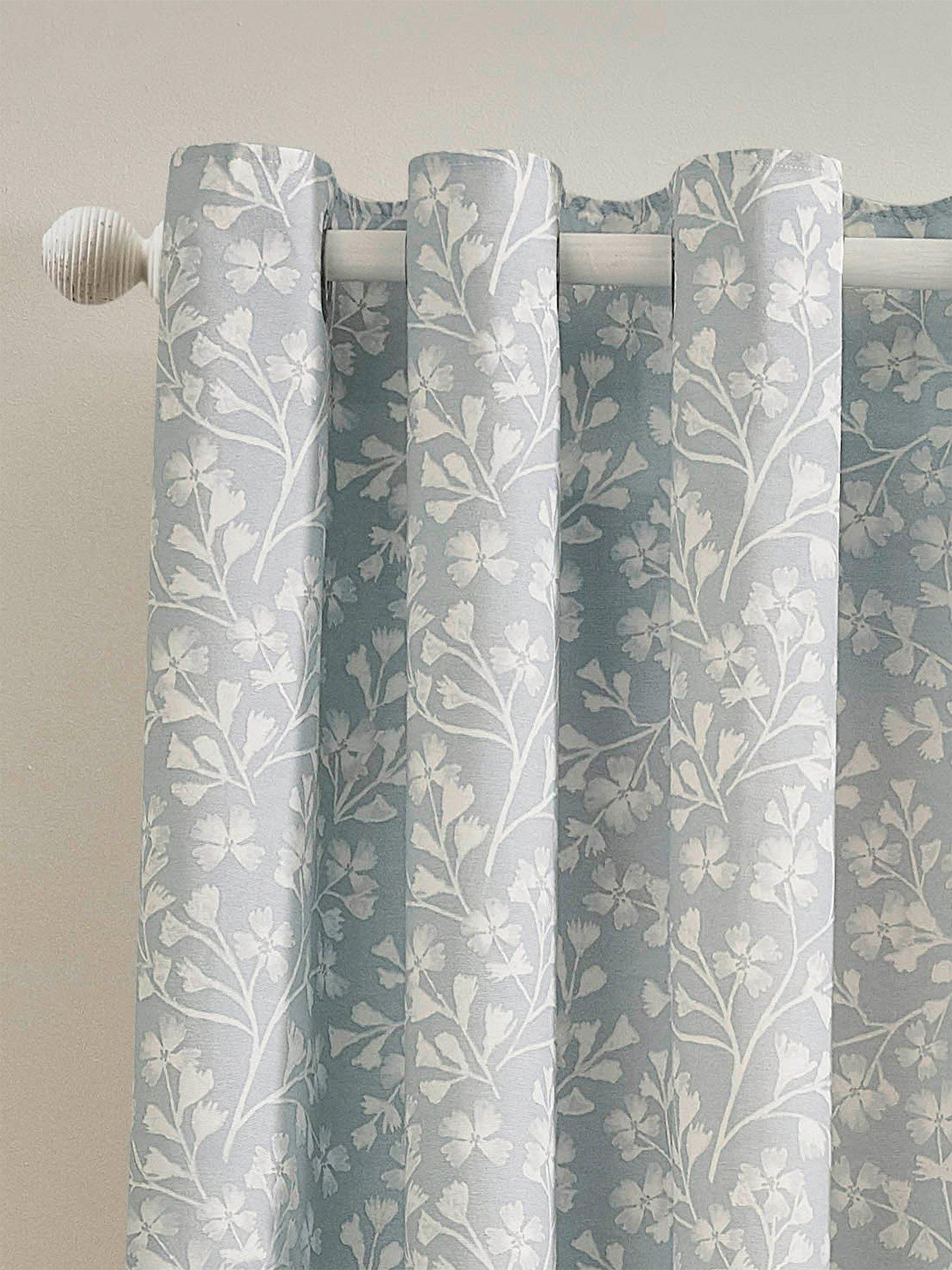 Image 2 of 4 of Catherine Lansfield Brooke Floral Pencil Pleat Curtains