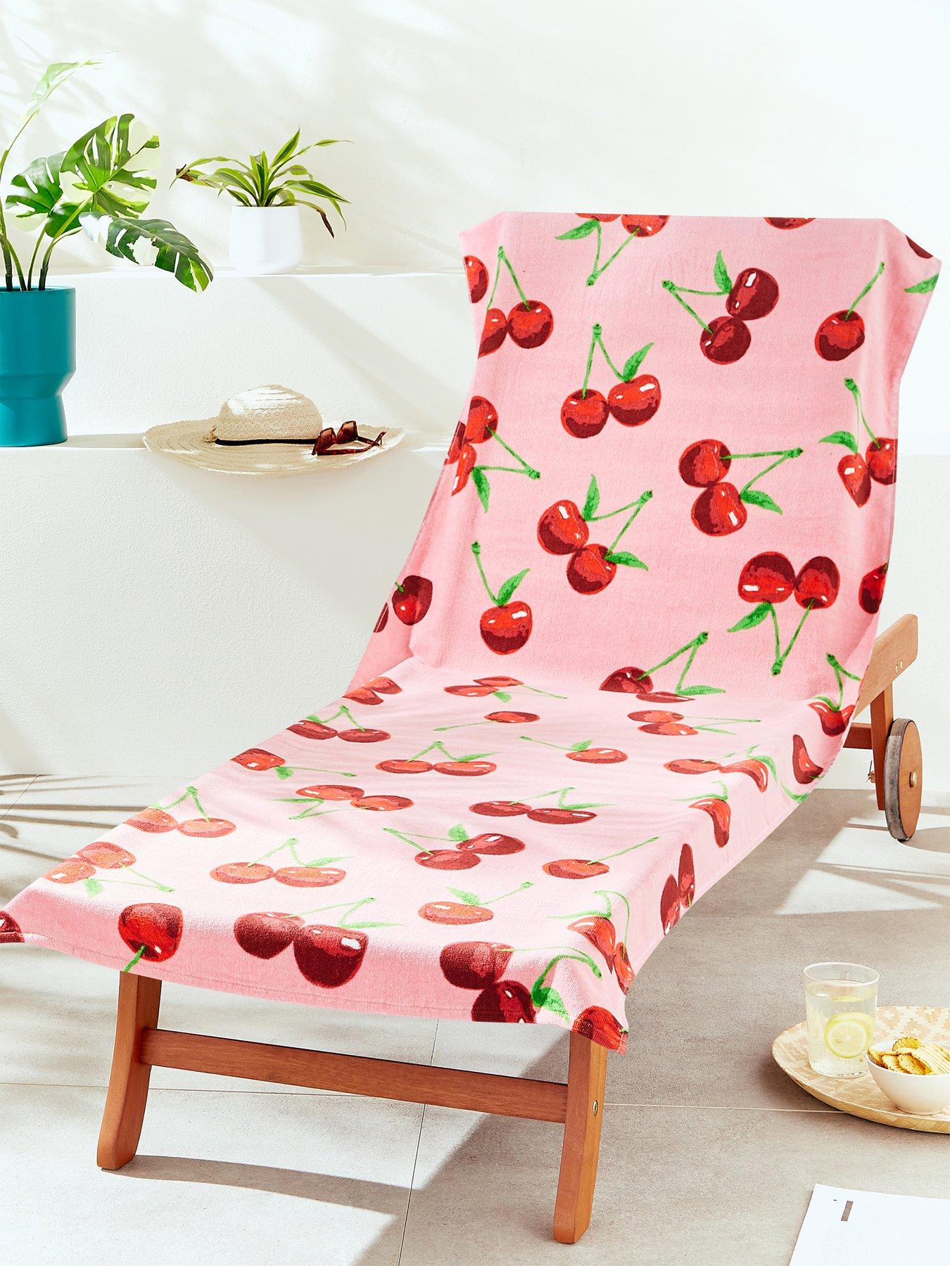 catherine-lansfield-cherries-beach-towel