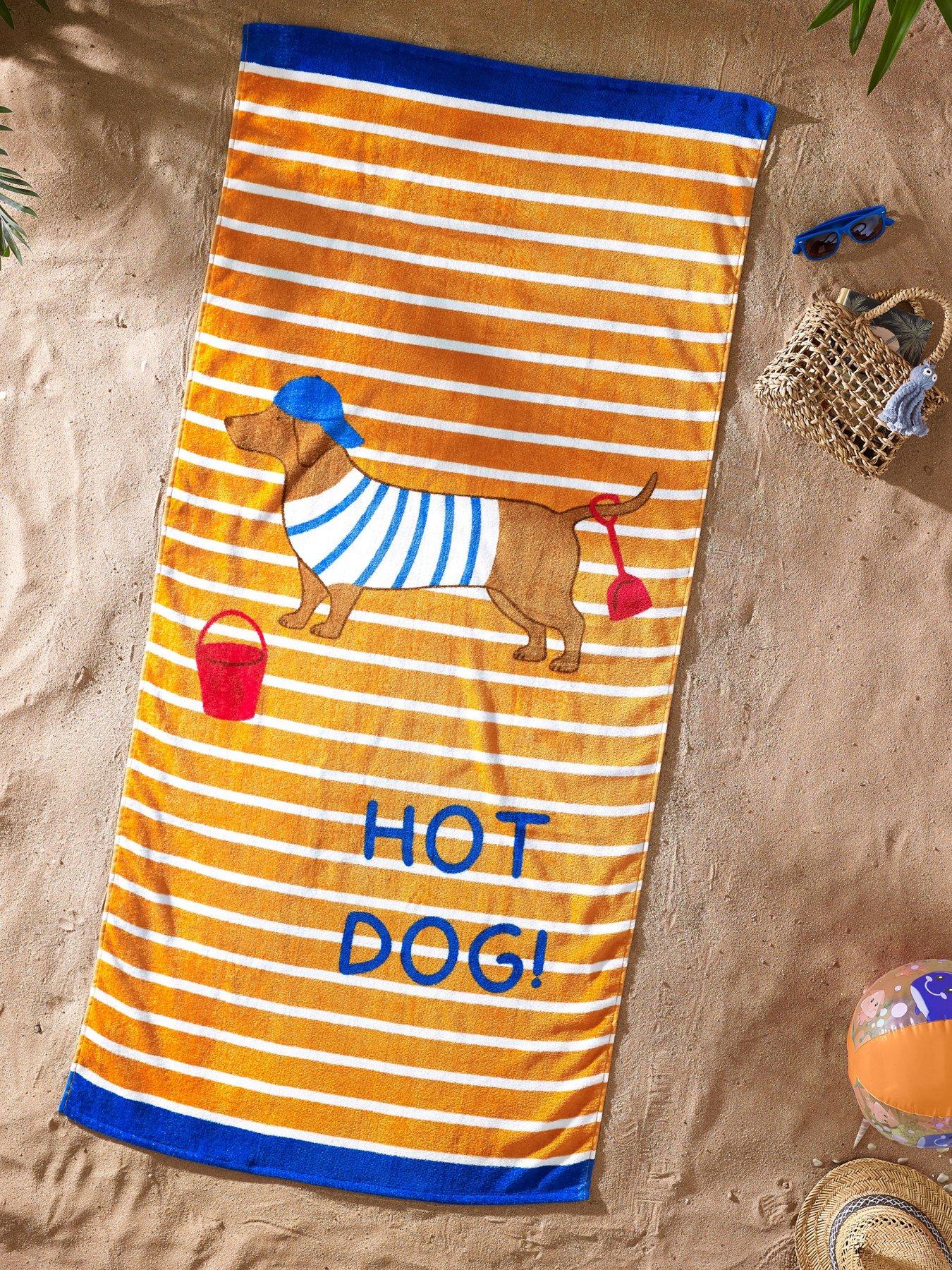Image 1 of 3 of Catherine Lansfield Hot Dog 100% Cotton Beach Towel