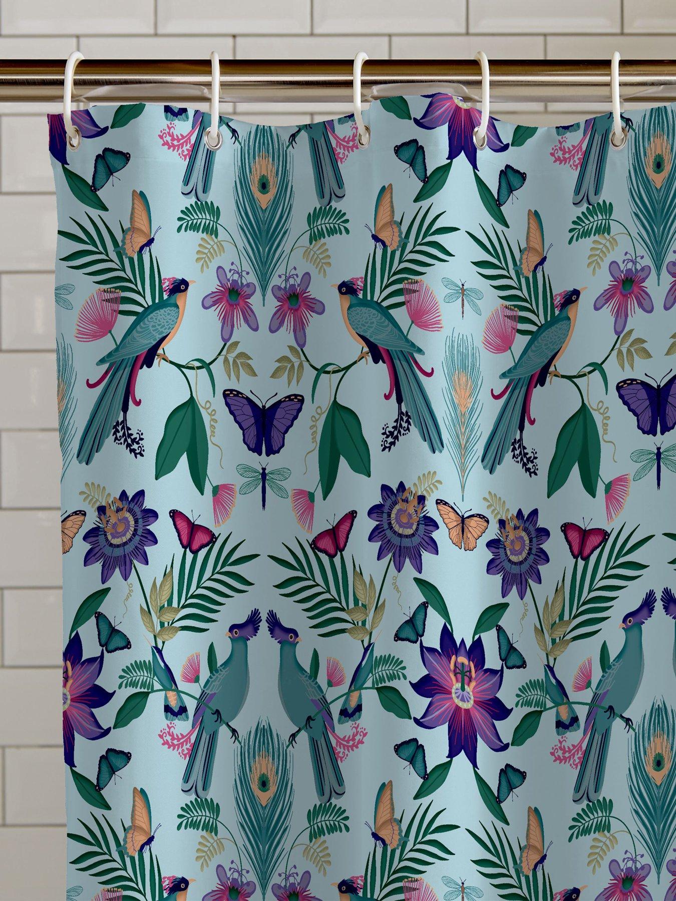 catherine-lansfield-mya-tropical-bird-shower-curtainstillFront