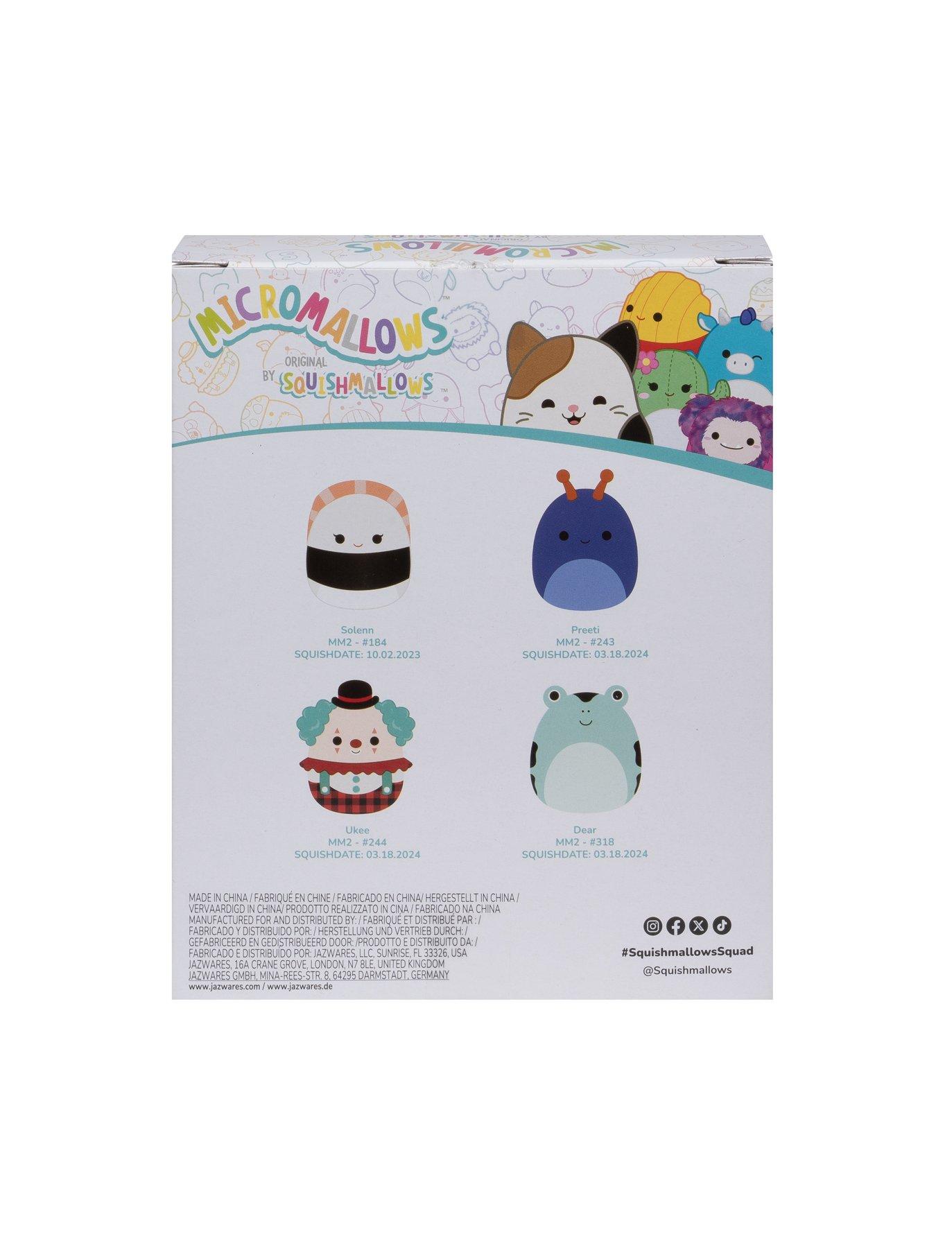 Image 7 of 7 of Micromallows 4-Pack Plush (2.5-Inch Solenn Sushi, Preeti Slug, Ukee Clown, Dear Frog)
