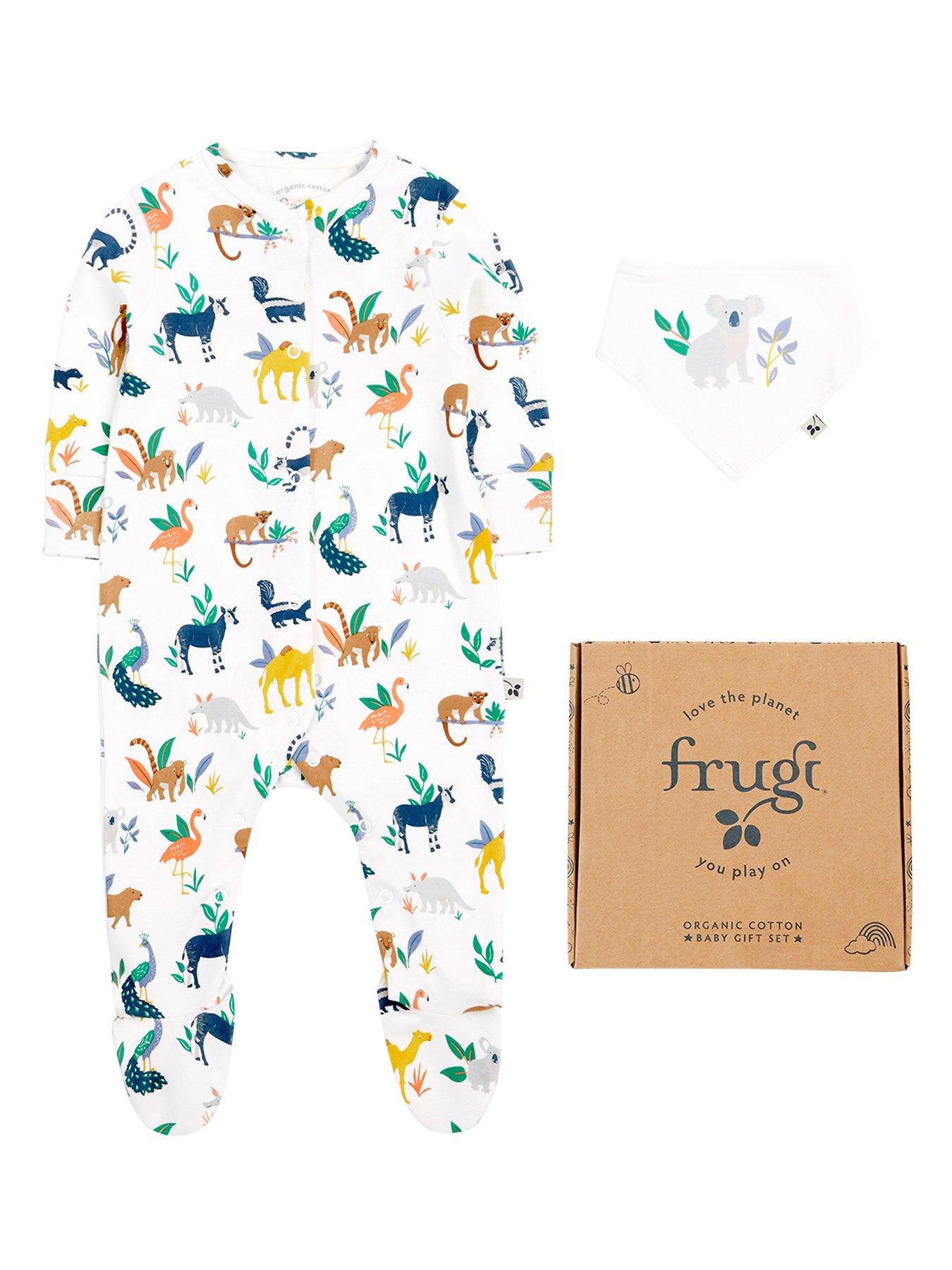 Image of Frugi Baby Wild Life Sleepsuit Gift Set - White