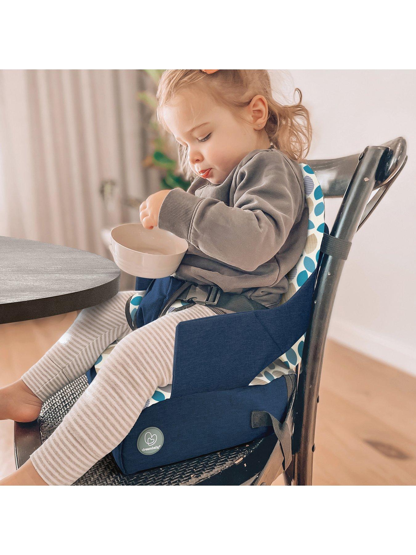 dreambaby-portable-feeding-booster-seat-navy-leaves