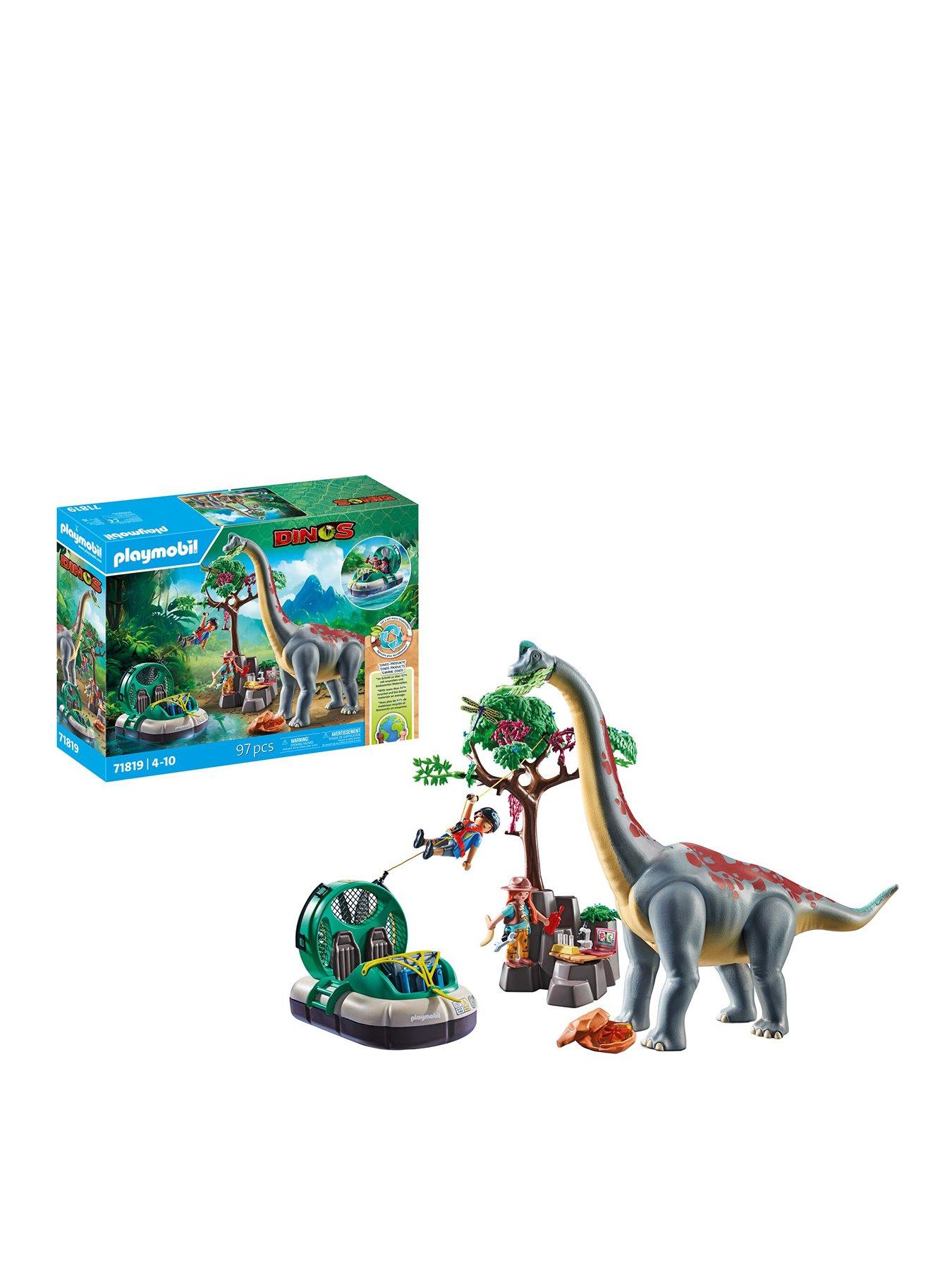 Image of Playmobil Brachiosaurus encounter with hovercraft