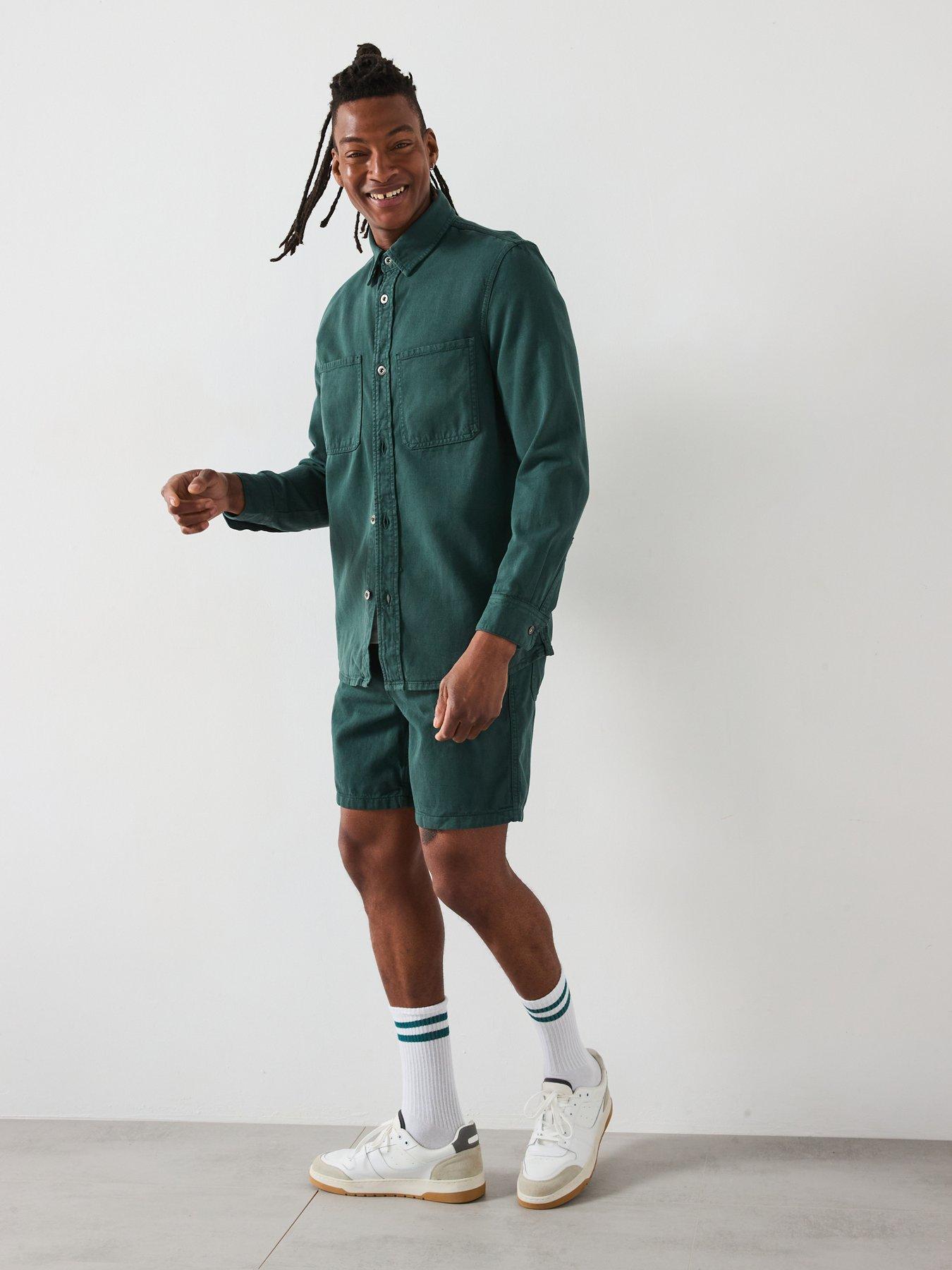 Image 3 of 6 of Mango Jay Twill Casual Overshirt - Dark Green