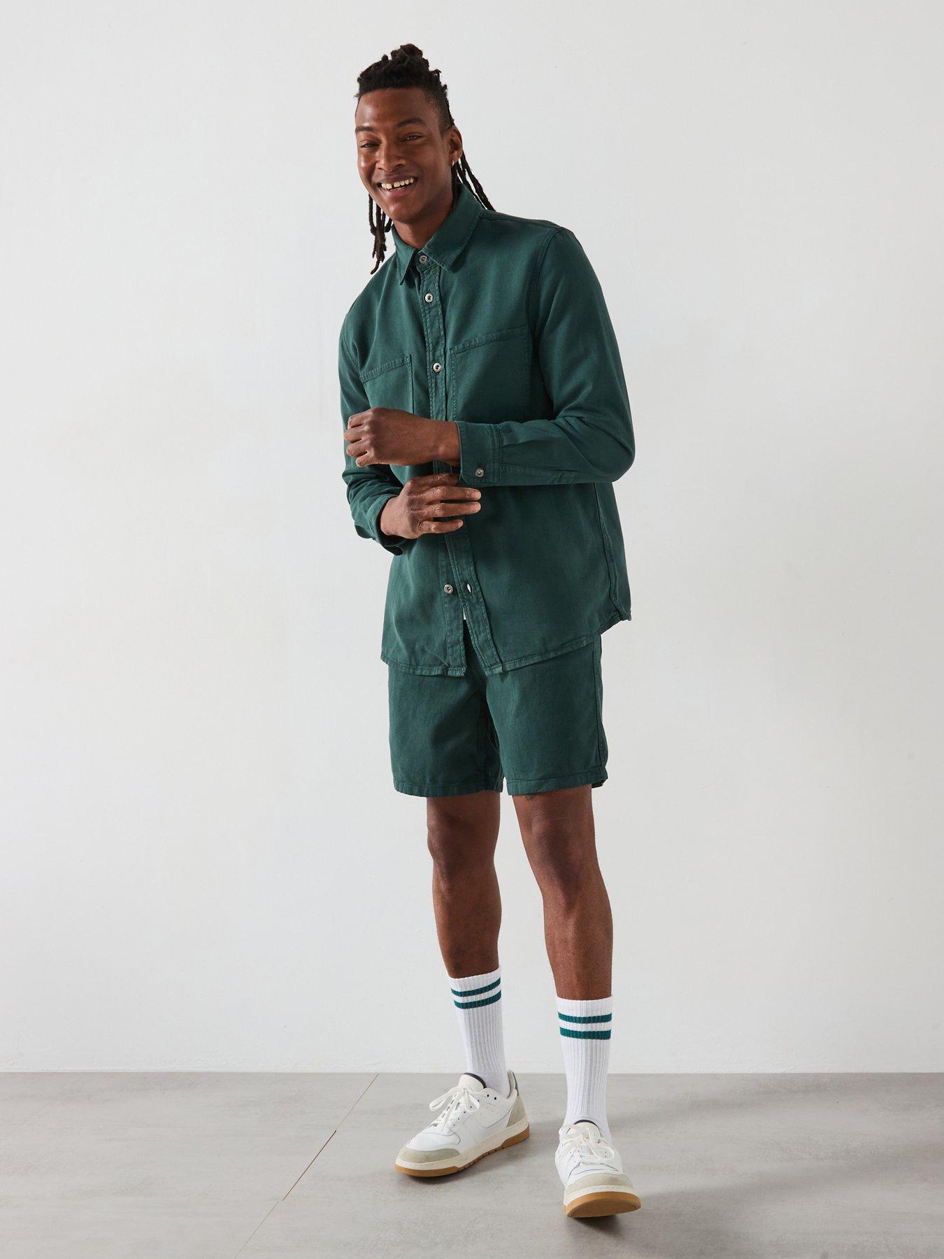 Image 6 of 6 of Mango Jay Twill Casual Overshirt - Dark Green