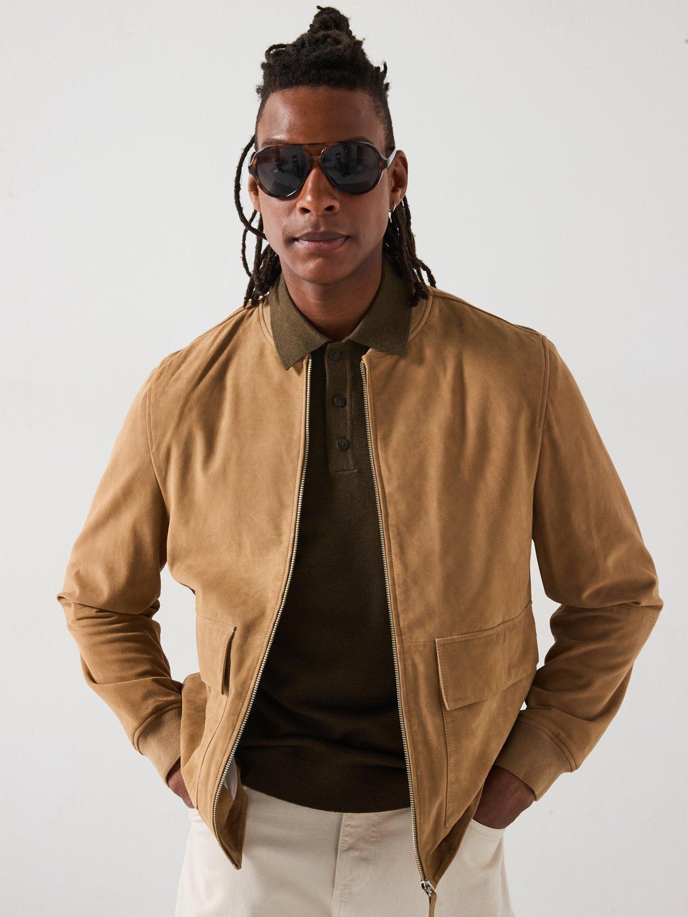 mango-andrea-smart-suede-leather-jacket-beigefront