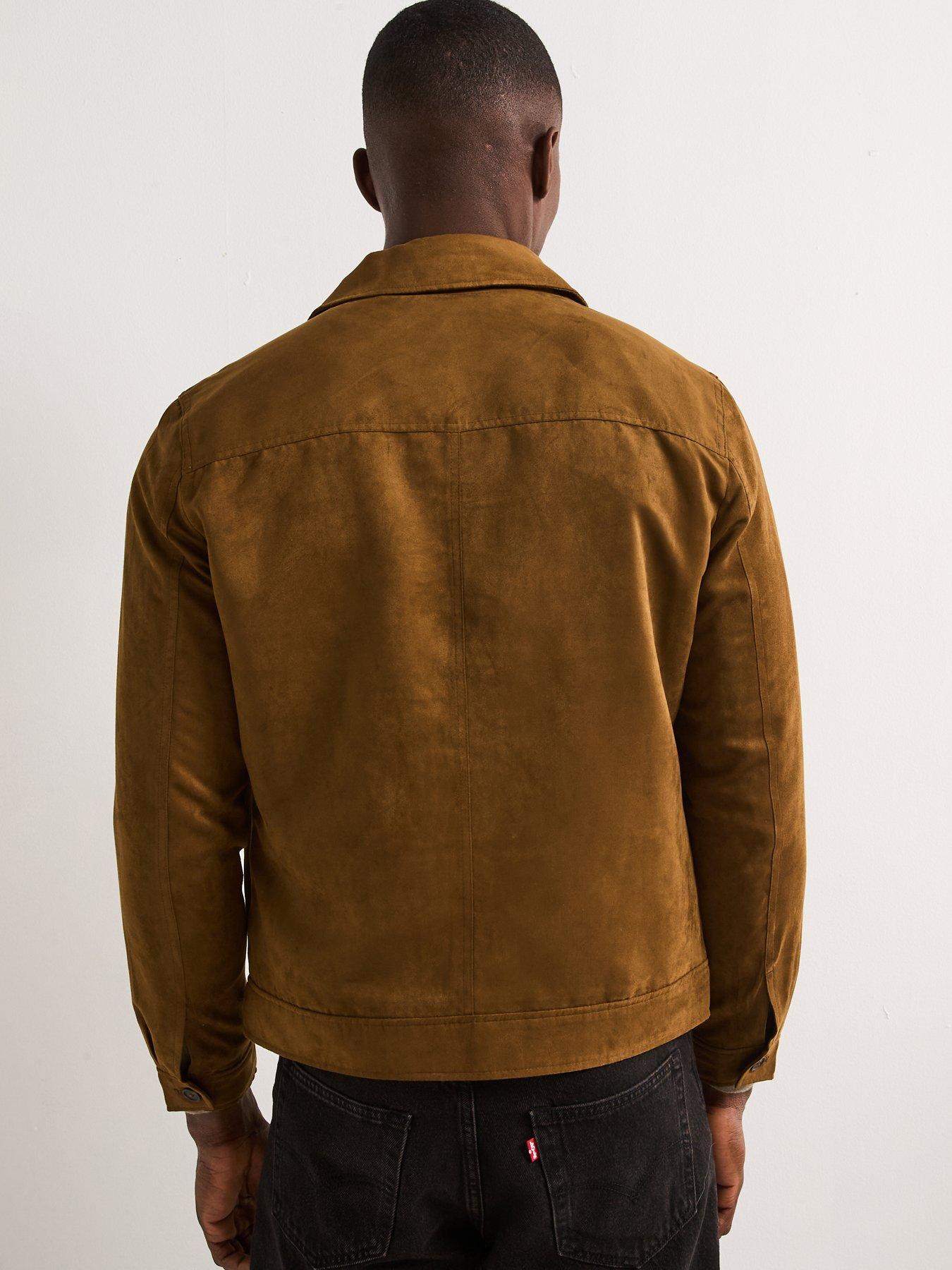 Image 2 of 5 of Mango Remie Faux Suede Jacket - Cognac