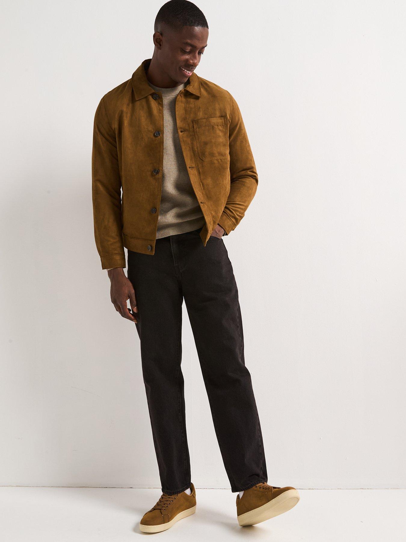 Image 3 of 5 of Mango Remie Faux Suede Jacket - Cognac
