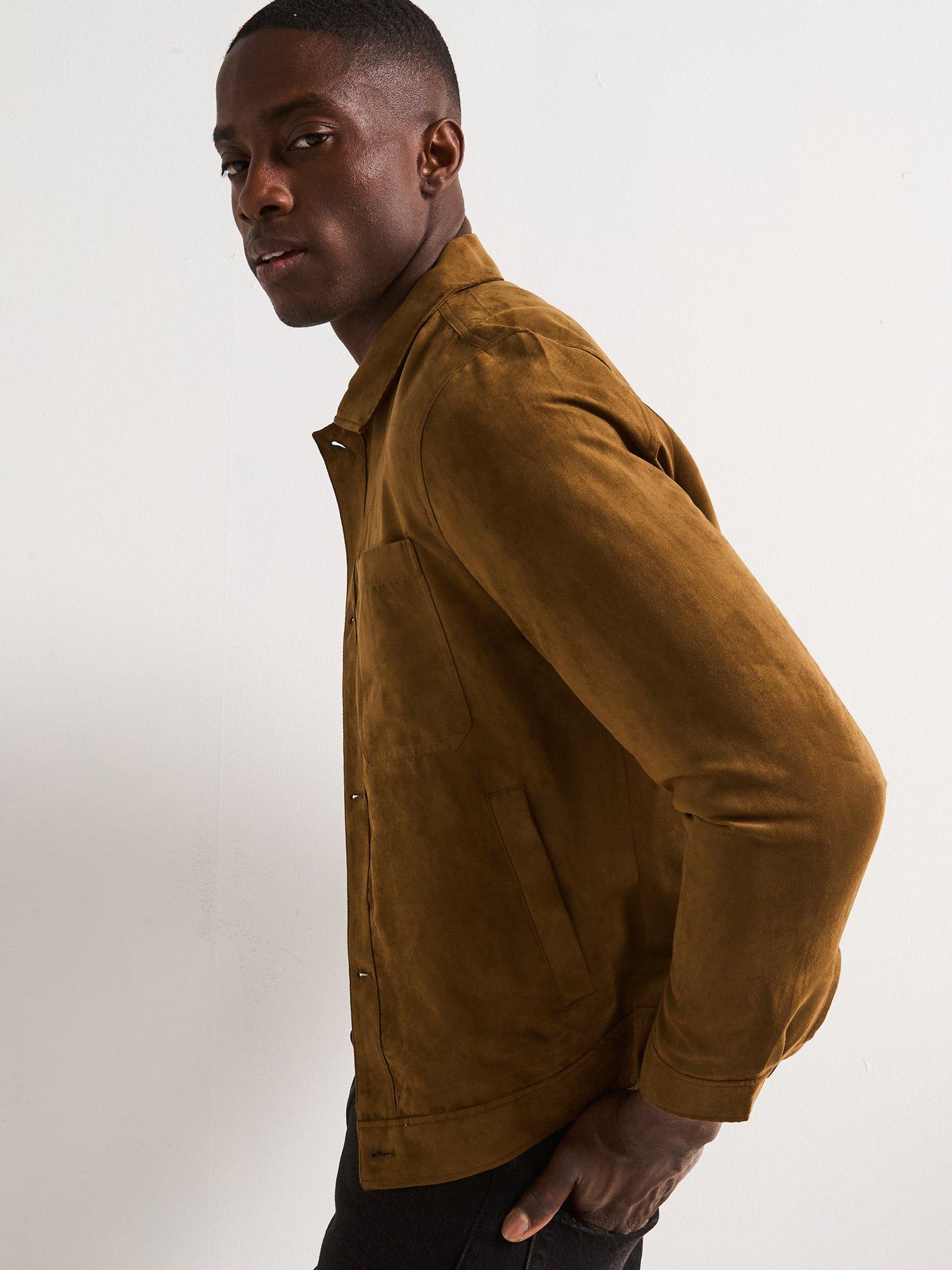 Image 4 of 5 of Mango Remie Faux Suede Jacket - Cognac