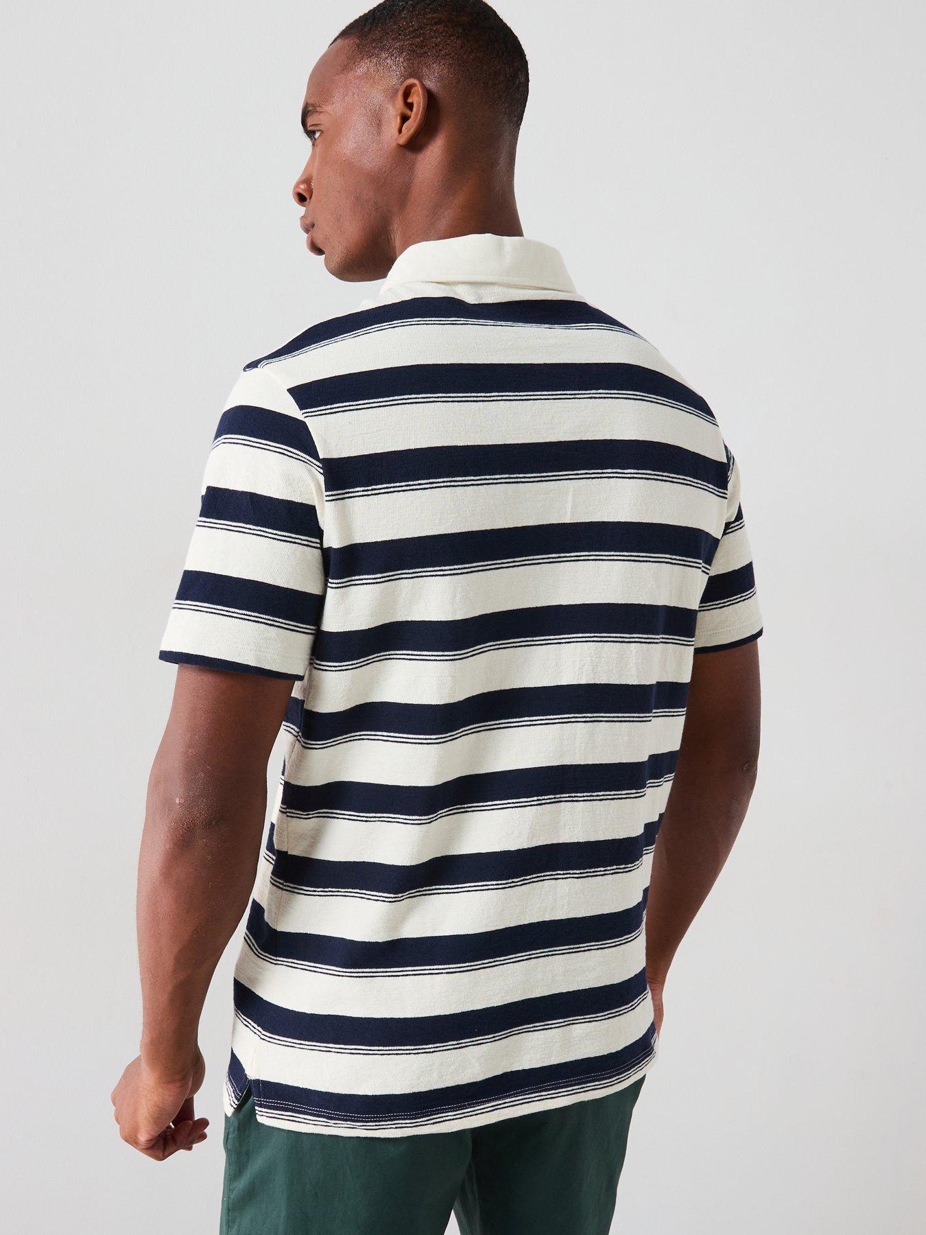mango-eliot-casual-striped-polo-shirt-navystillFront