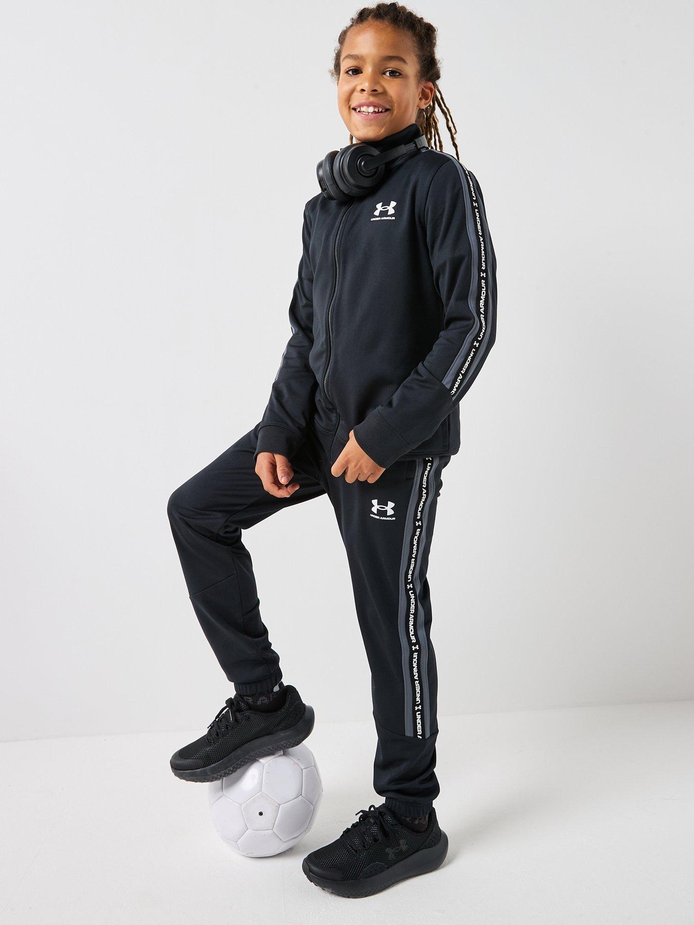 under-armour-junior-boys-icon-knit-tracksuit-black-black-castlerock-whitedetail