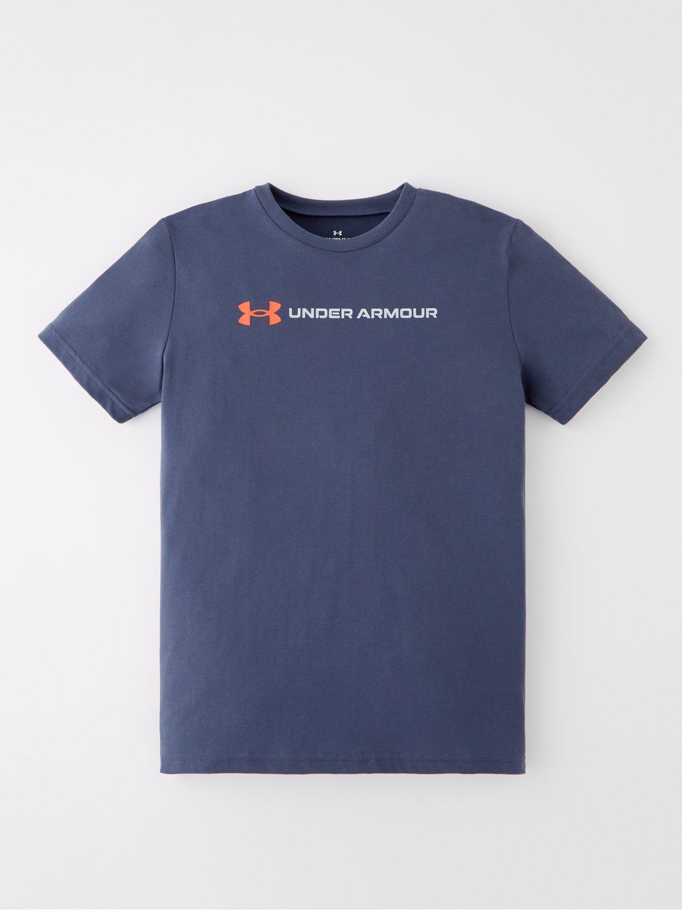 Image 5 of 6 of UNDER ARMOUR Junior Boys Logo Wordmark T-Shirt - Grey