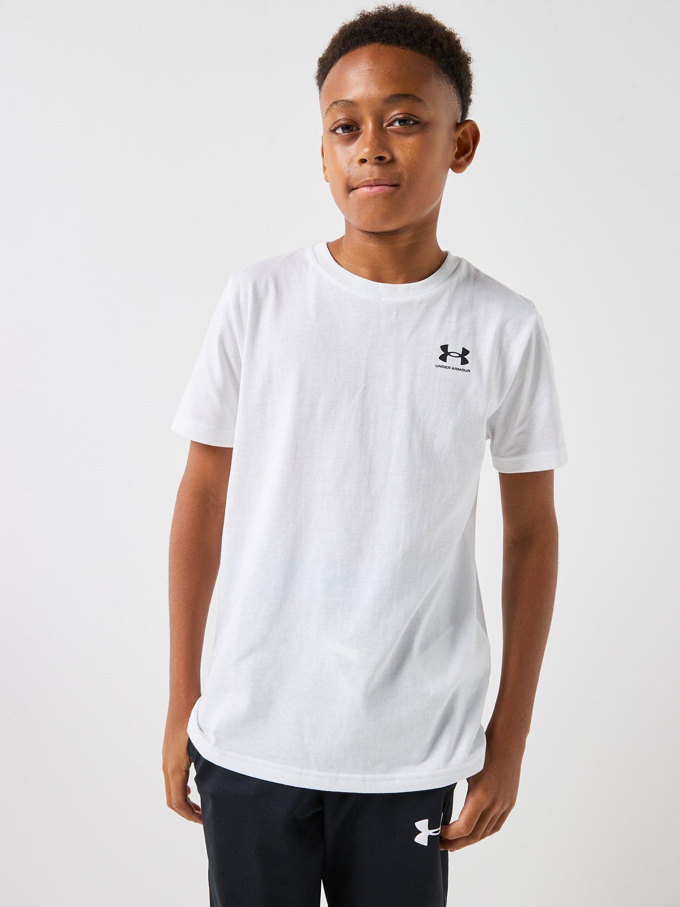 UNDER ARMOUR Junior Boys Sportstyle Left Chest Logo T-Shirt - White