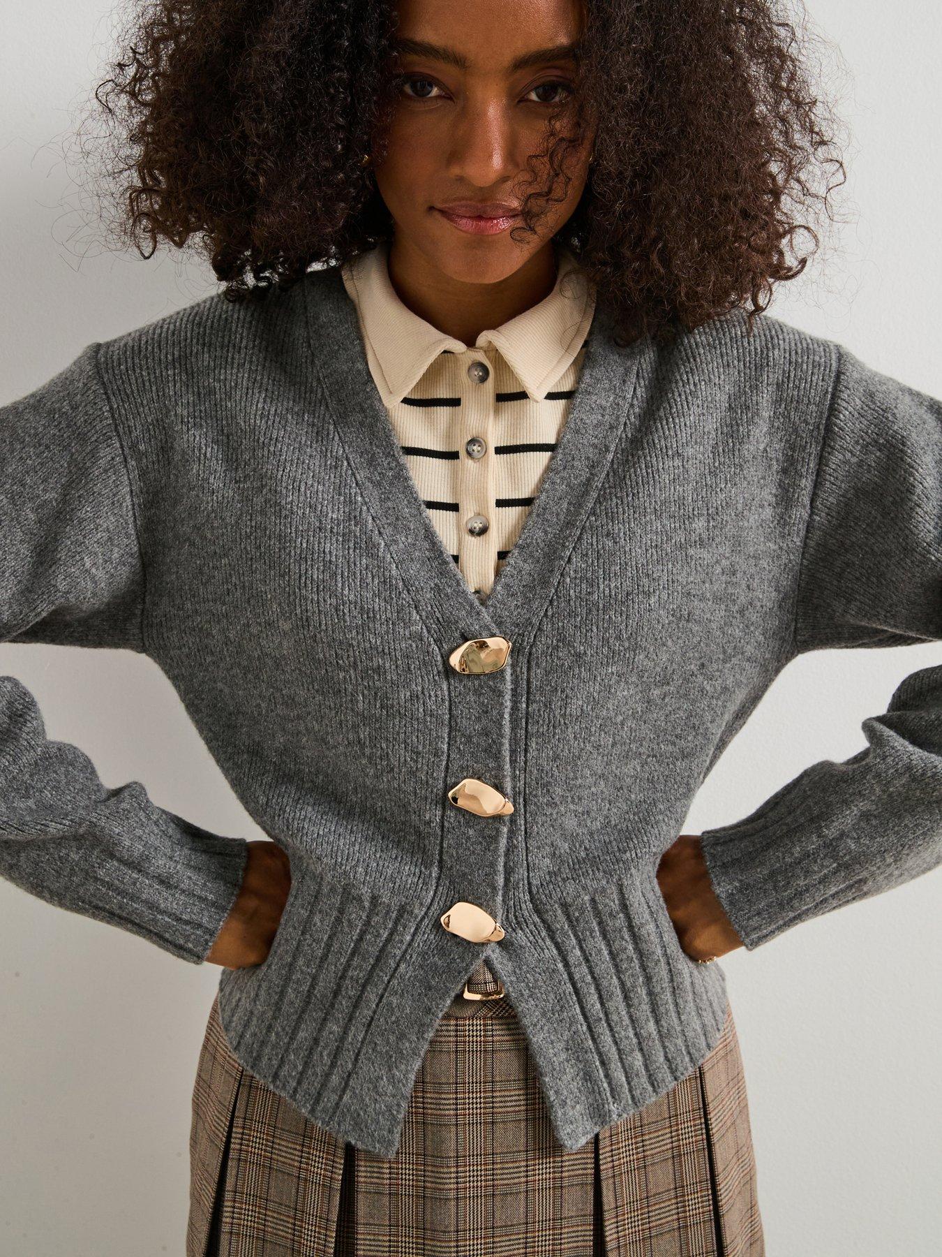 v-by-very-style-yarn-cinched-waist-cardigan-with-wool-grey