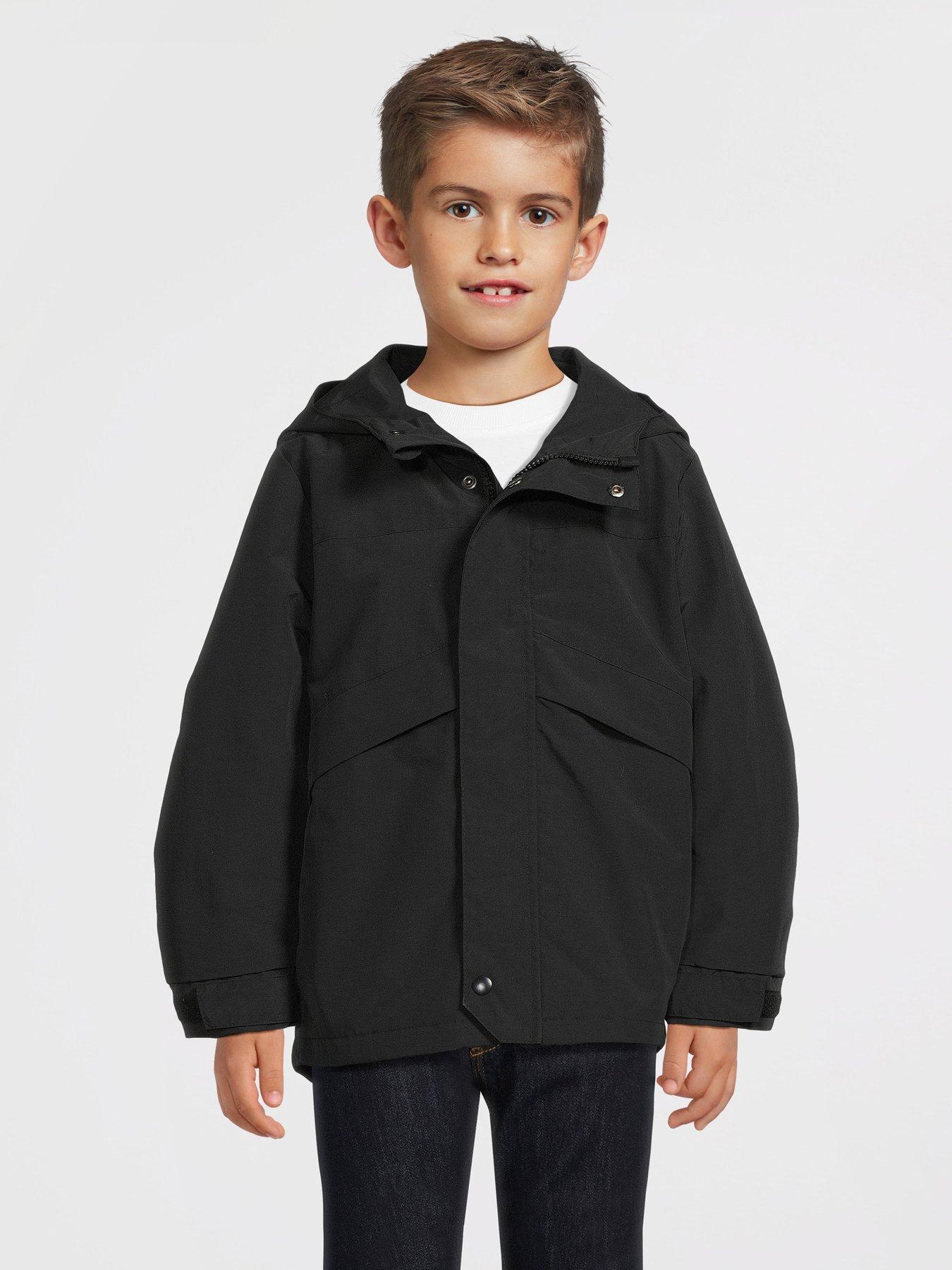 V by Very Boys Fleece Lined Rainmac - Black