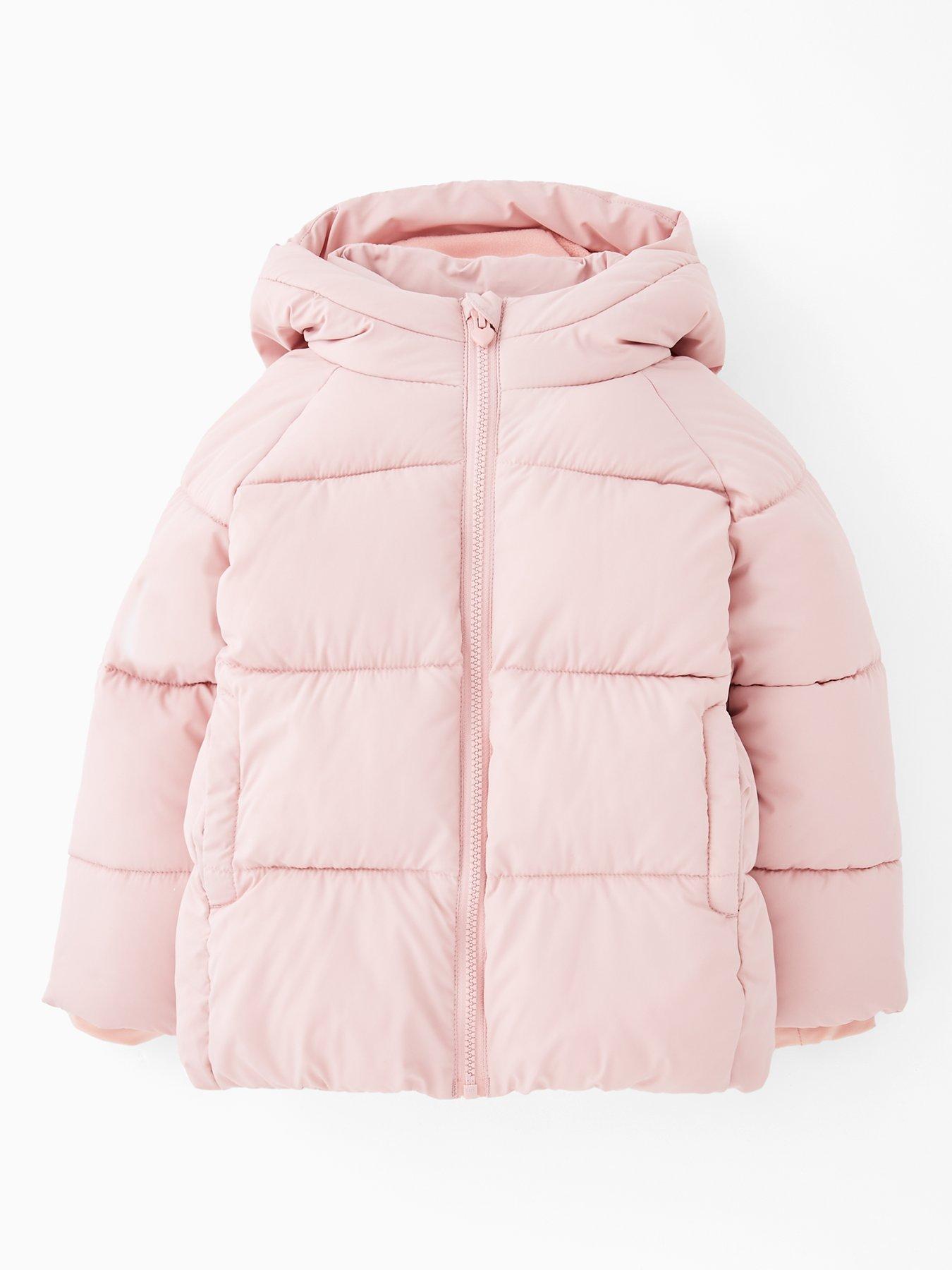undefined Girls Padded Printed Coat - Pink