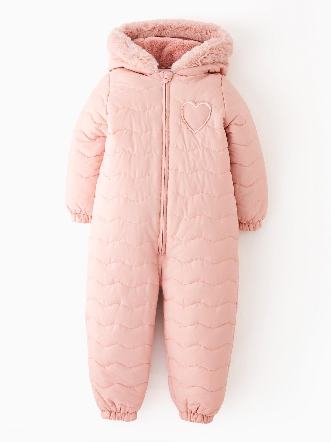 The Very Collection Girls Quilted Heavy Weight Snowsuit - Pink