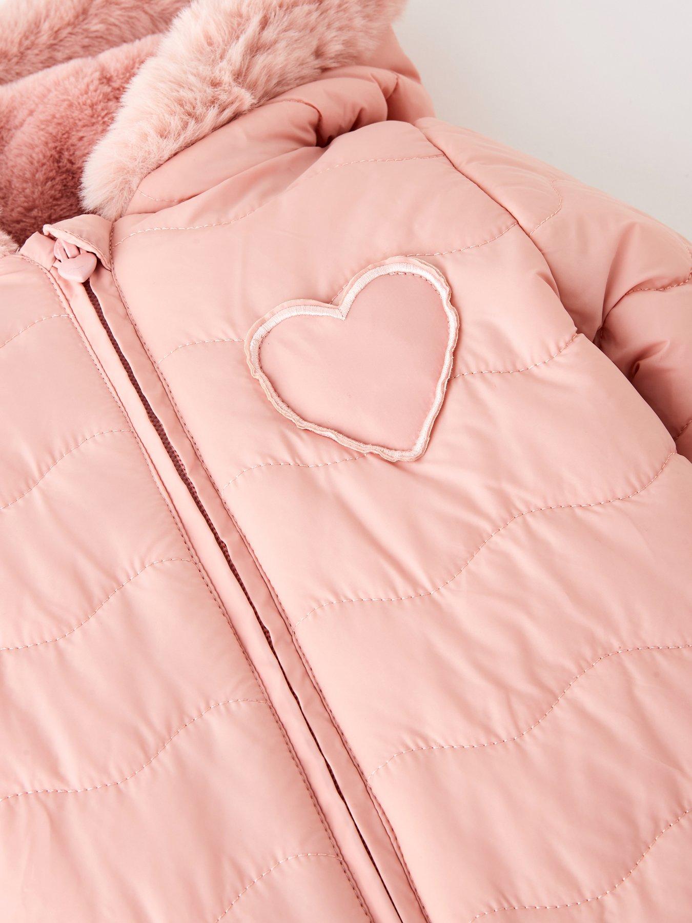 Image 3 of 5 of The Very Collection Girls Quilted Heavy Weight Snowsuit - Pink
