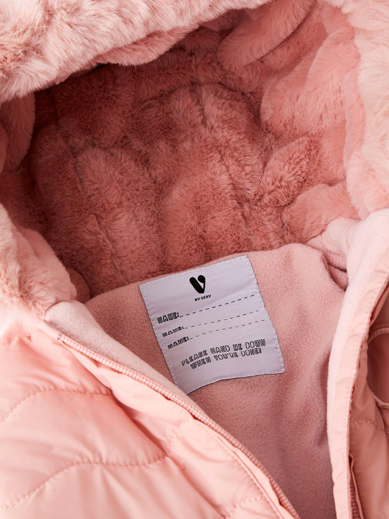 Image 5 of 5 of The Very Collection Girls Quilted Heavy Weight Snowsuit - Pink