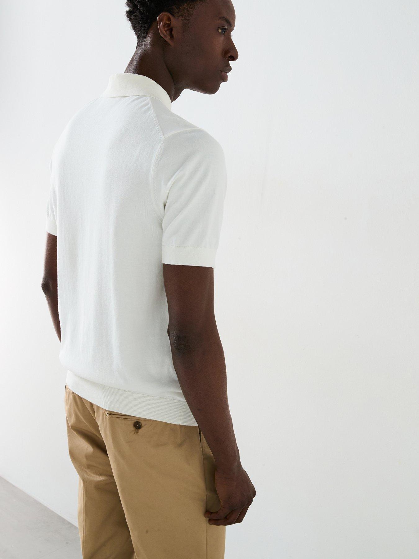 Image 2 of 6 of Mango Arranona Short Sleeve Knitted Polo Shirt - Beige