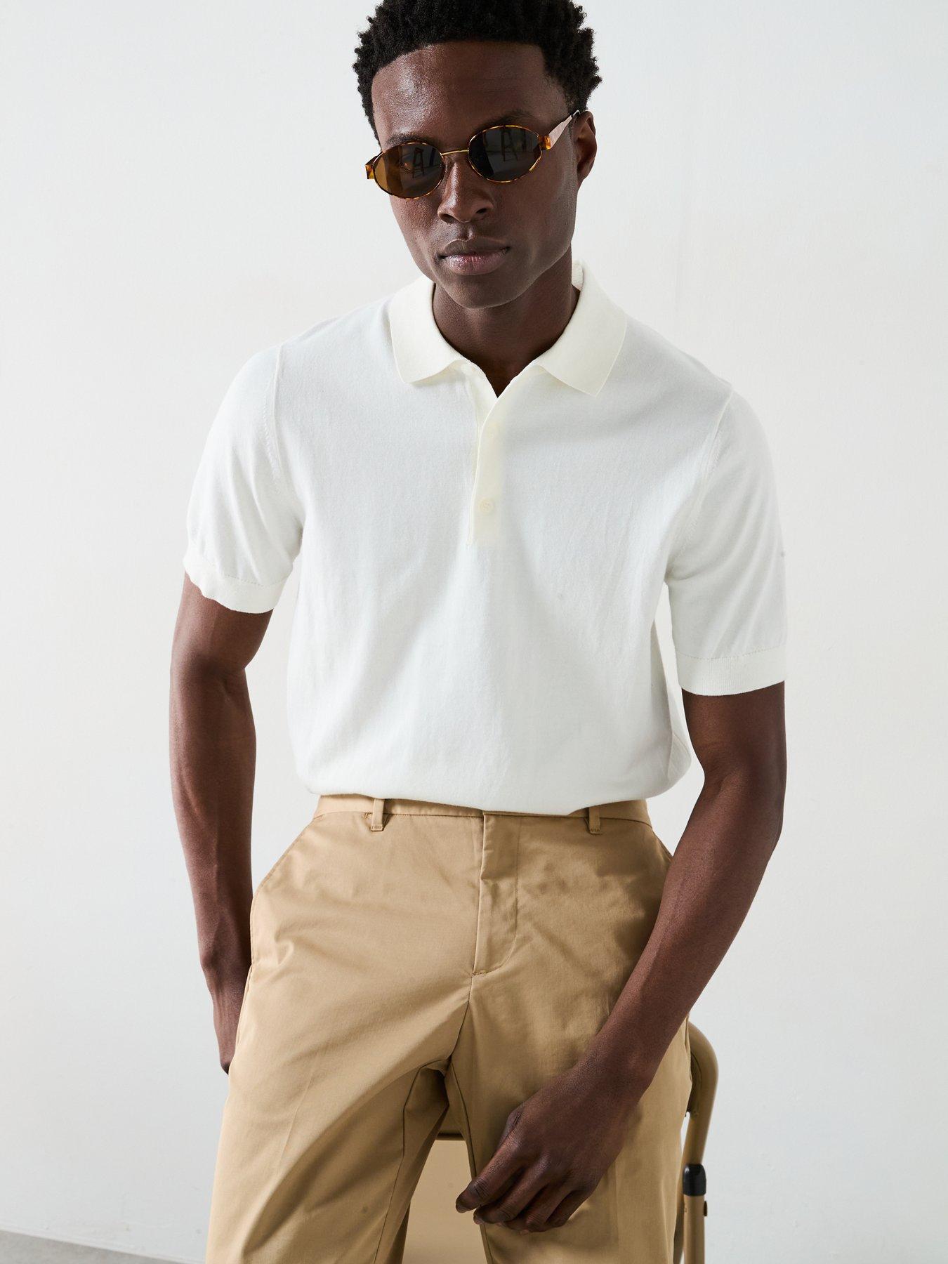 Image 4 of 6 of Mango Arranona Short Sleeve Knitted Polo Shirt - Beige