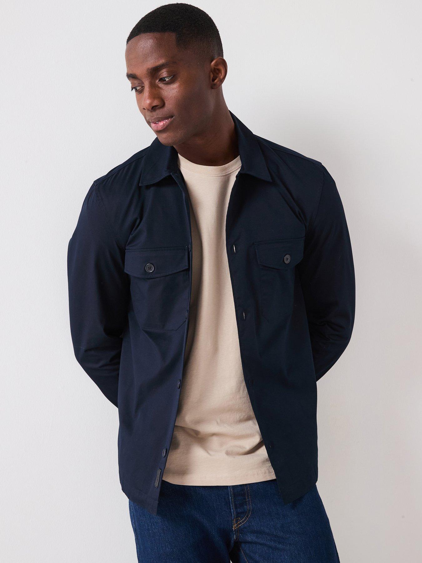 Image 1 of 6 of Mango Dublino Essentials Cotton Overshirt - Navy