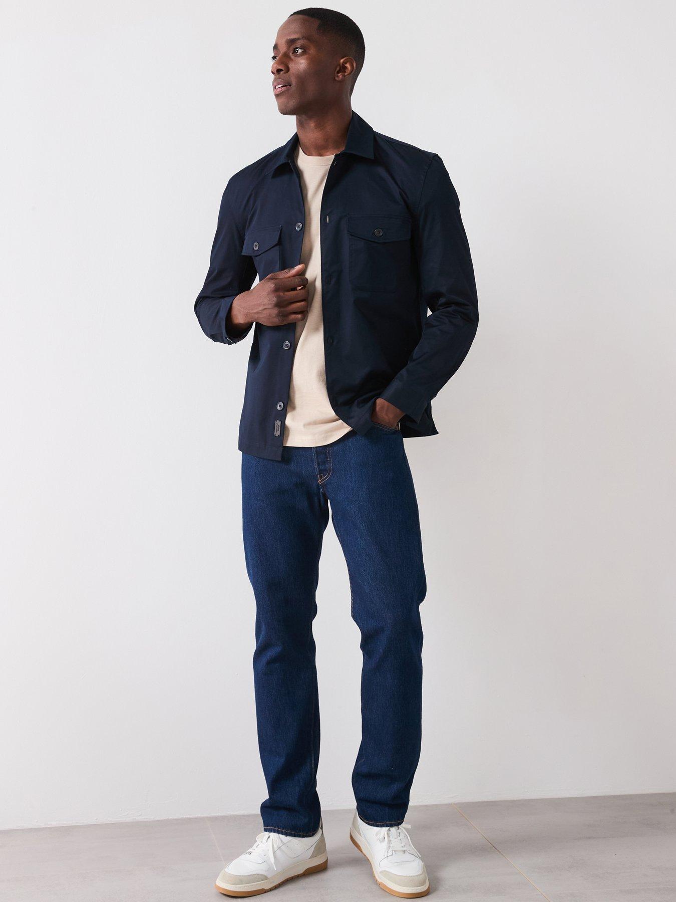 Image 3 of 6 of Mango Dublino Essentials Cotton Overshirt - Navy