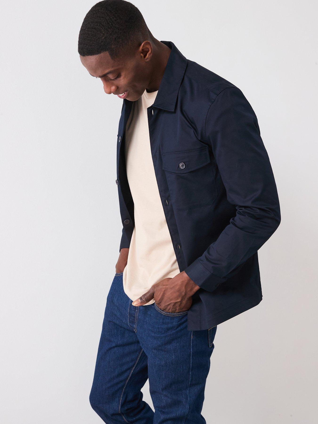 Image 4 of 6 of Mango Dublino Essentials Cotton Overshirt - Navy