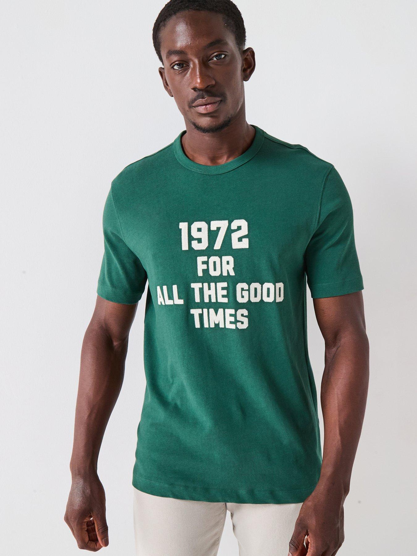 Mango Casual 1972 Heavyweight Short Sleeve Crew Neck T-Shirt - Dark Green