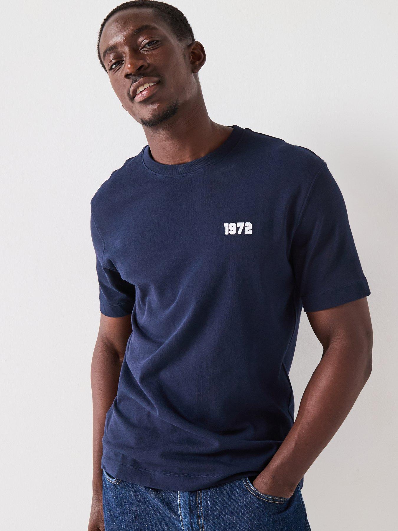 Mango Casual 1972 Back Print Short Sleeve Crew Neck T-Shirt - Navy