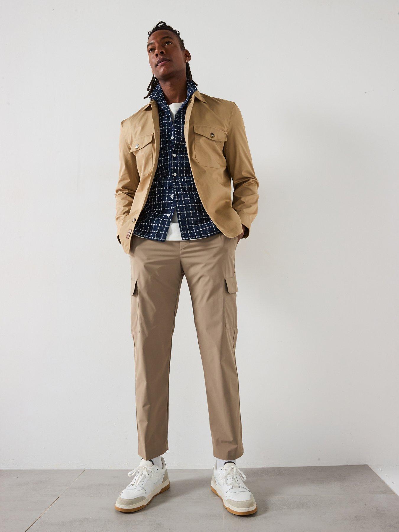 Image of Mango Ozen Performance Lightweight Cargo Trousers - Brown