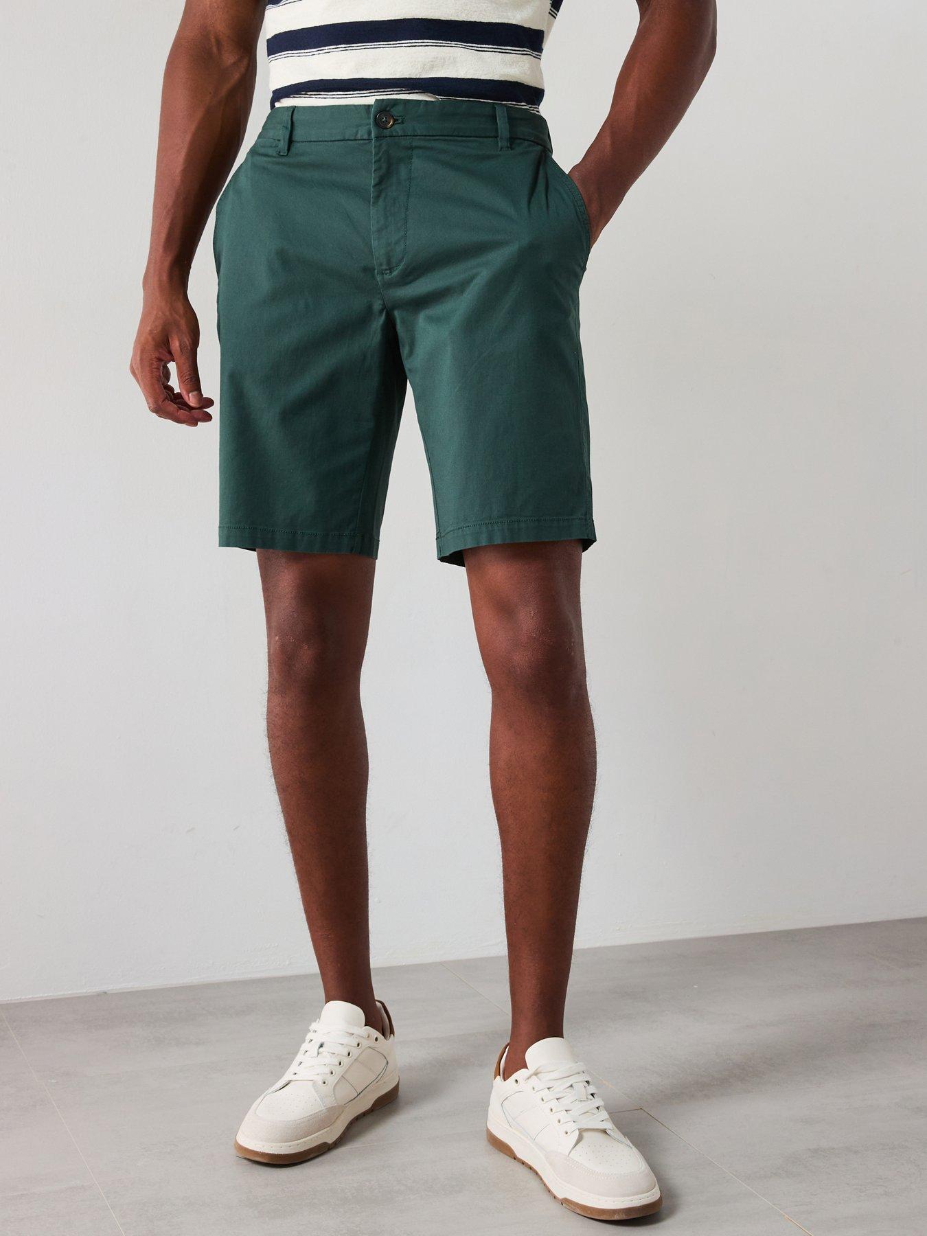 Image 1 of 4 of Mango Gracia Casual Chino Shorts - Dark Green
