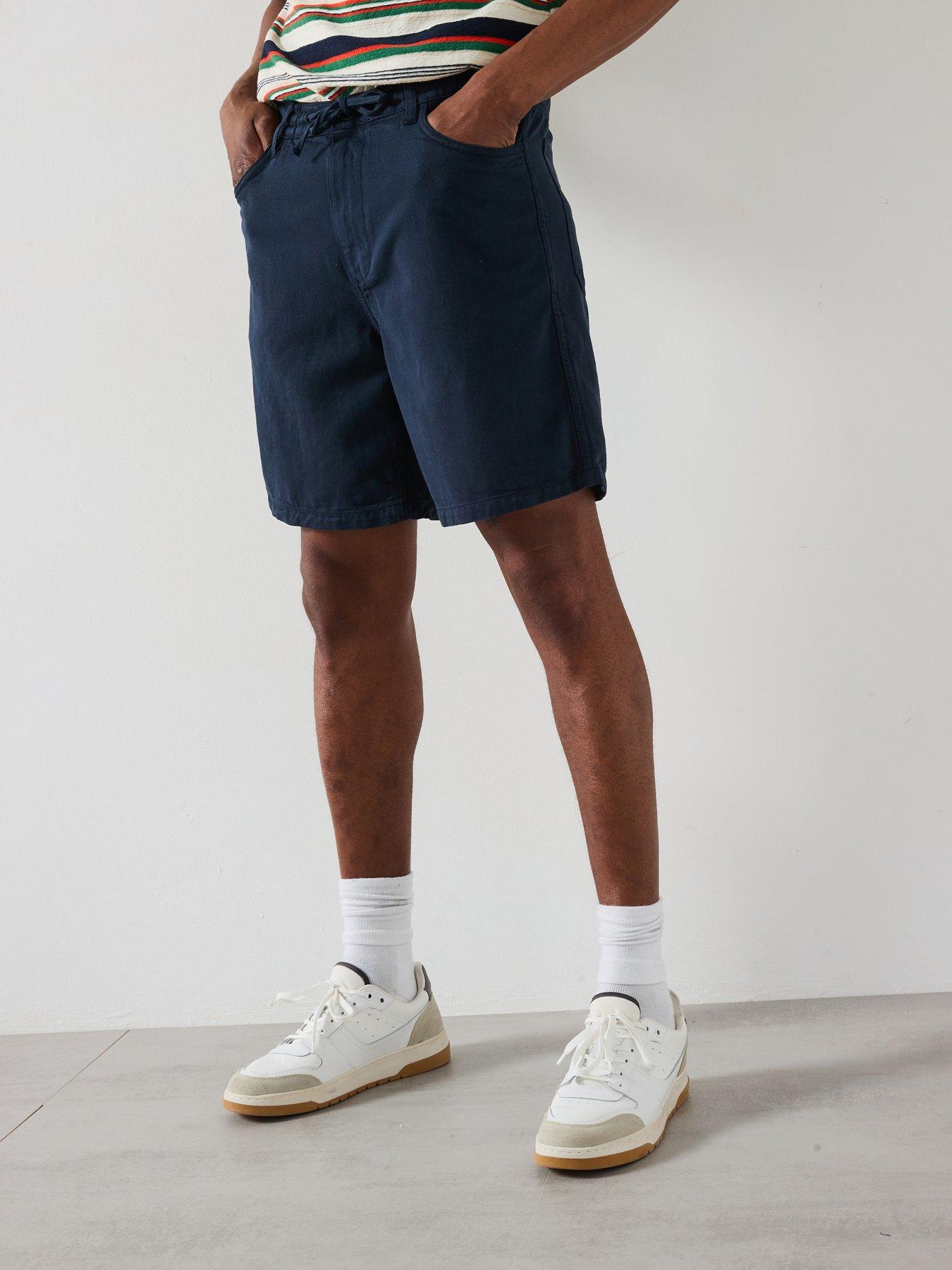 Image 1 of 6 of Mango Jayb Casual Twill Shorts - Navy