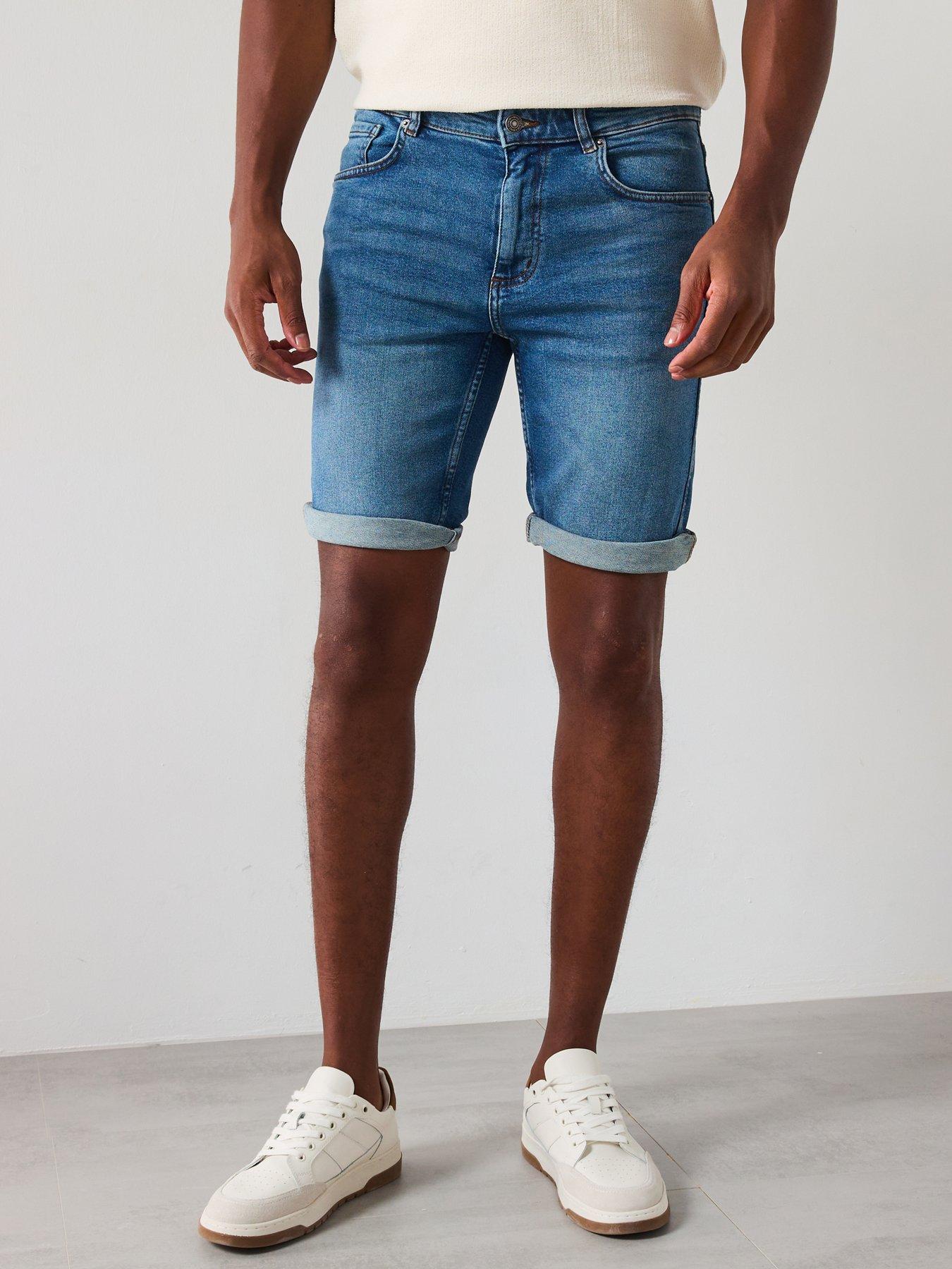 Image 1 of 5 of Mango Rock Bermuda Denim Regular Fit Shorts - Blue