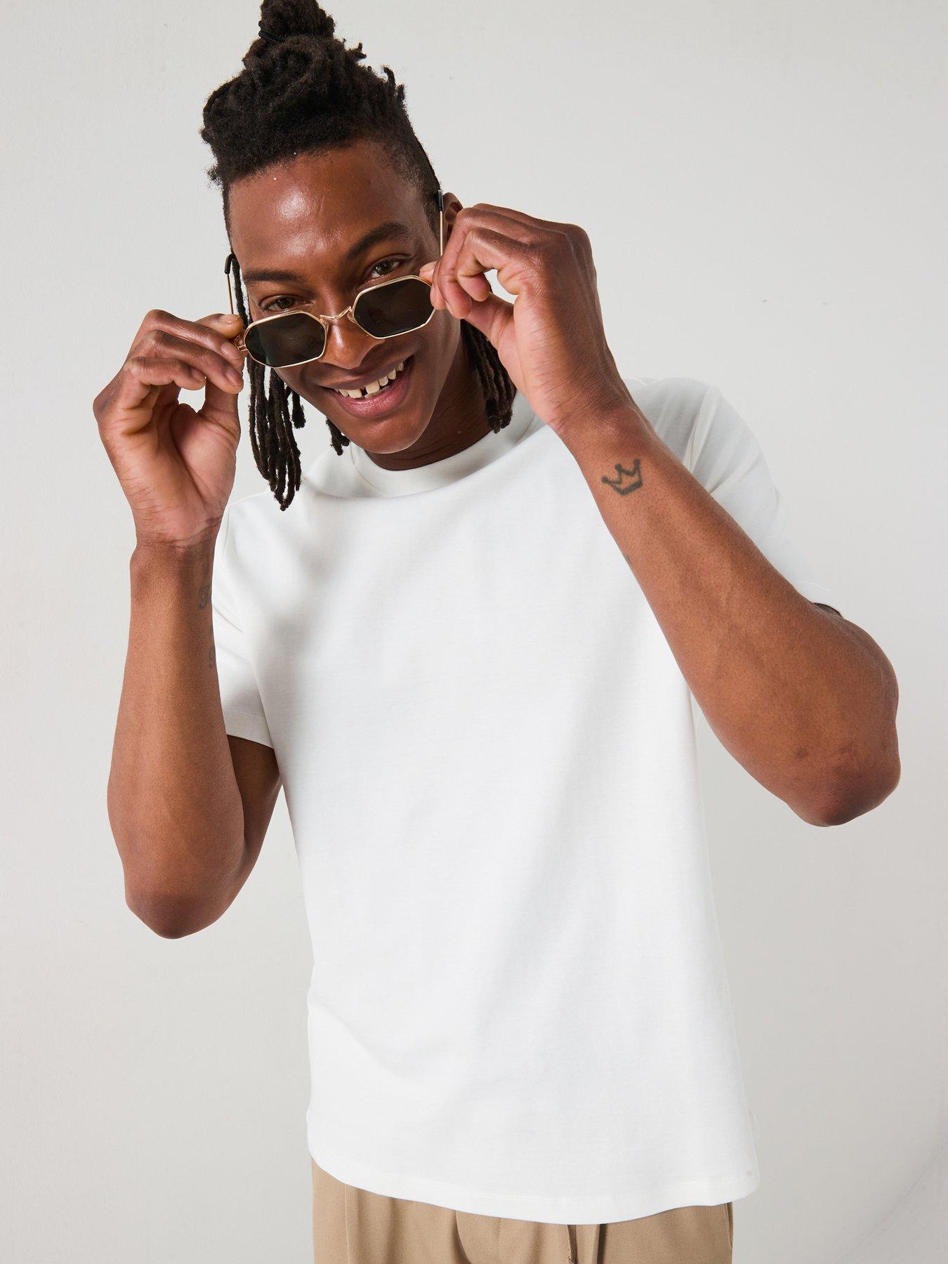 Image 1 of 6 of Mango Kimi Essentials Short Sleeve Crew Neck T-Shirt - White