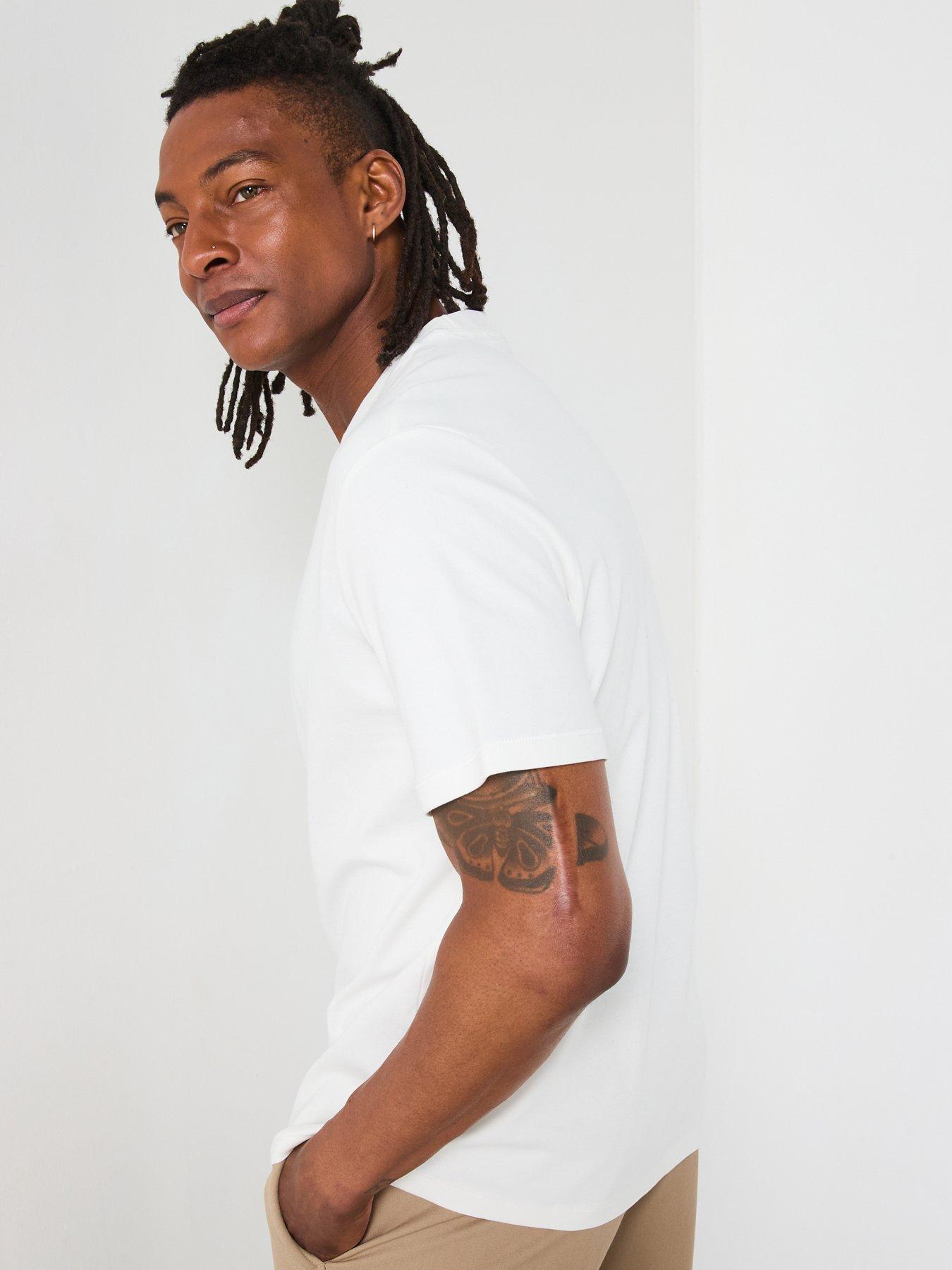 Image 2 of 6 of Mango Kimi Essentials Short Sleeve Crew Neck T-Shirt - White