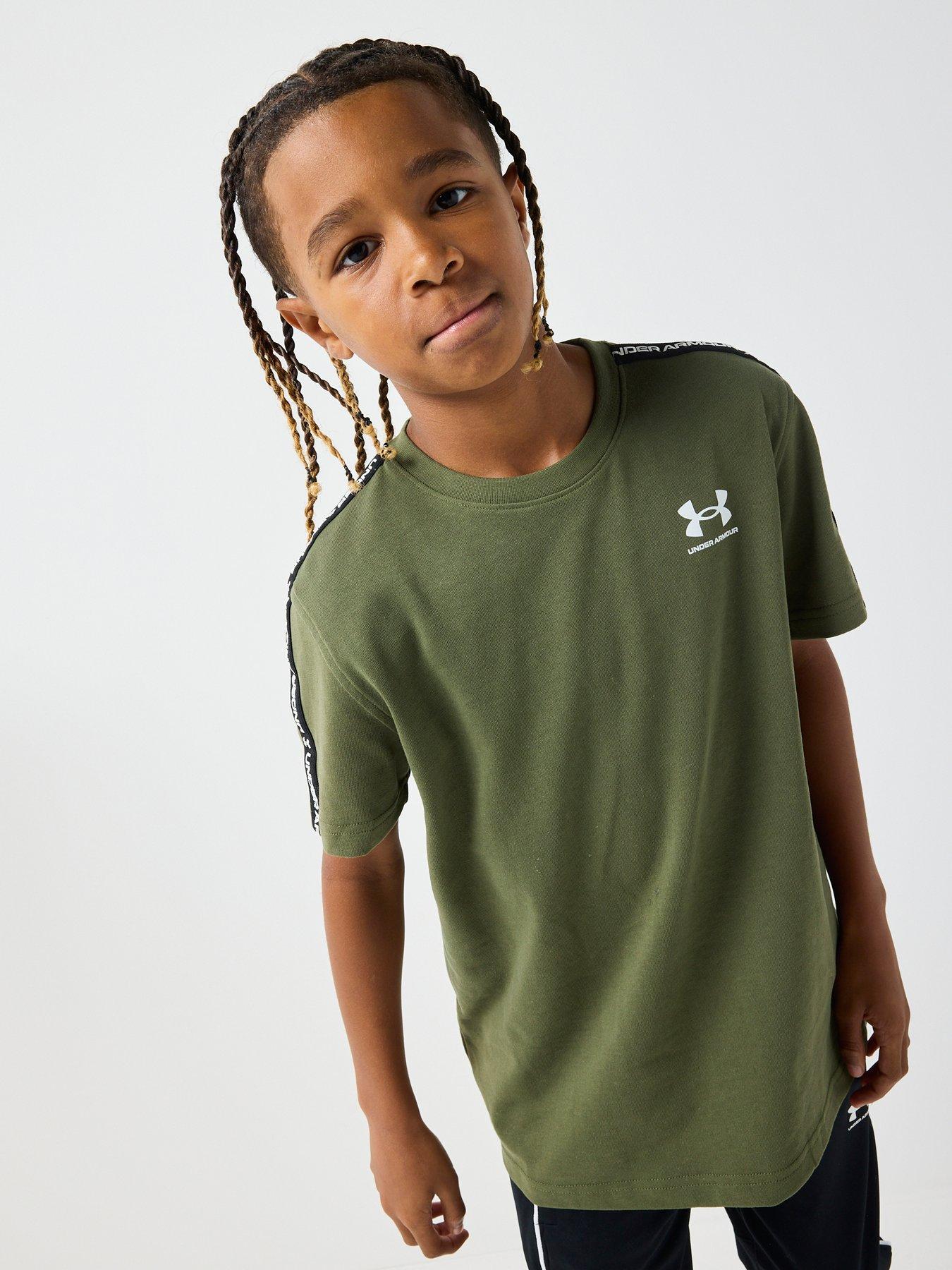 UNDER ARMOUR Junior Boys Icon Taped T-Shirt - Green