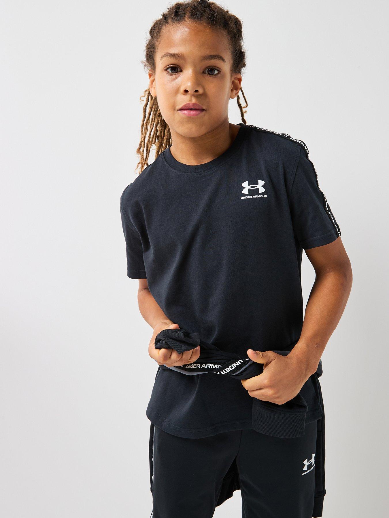under-armour-junior-boys-icon-taped-t-shirt-black