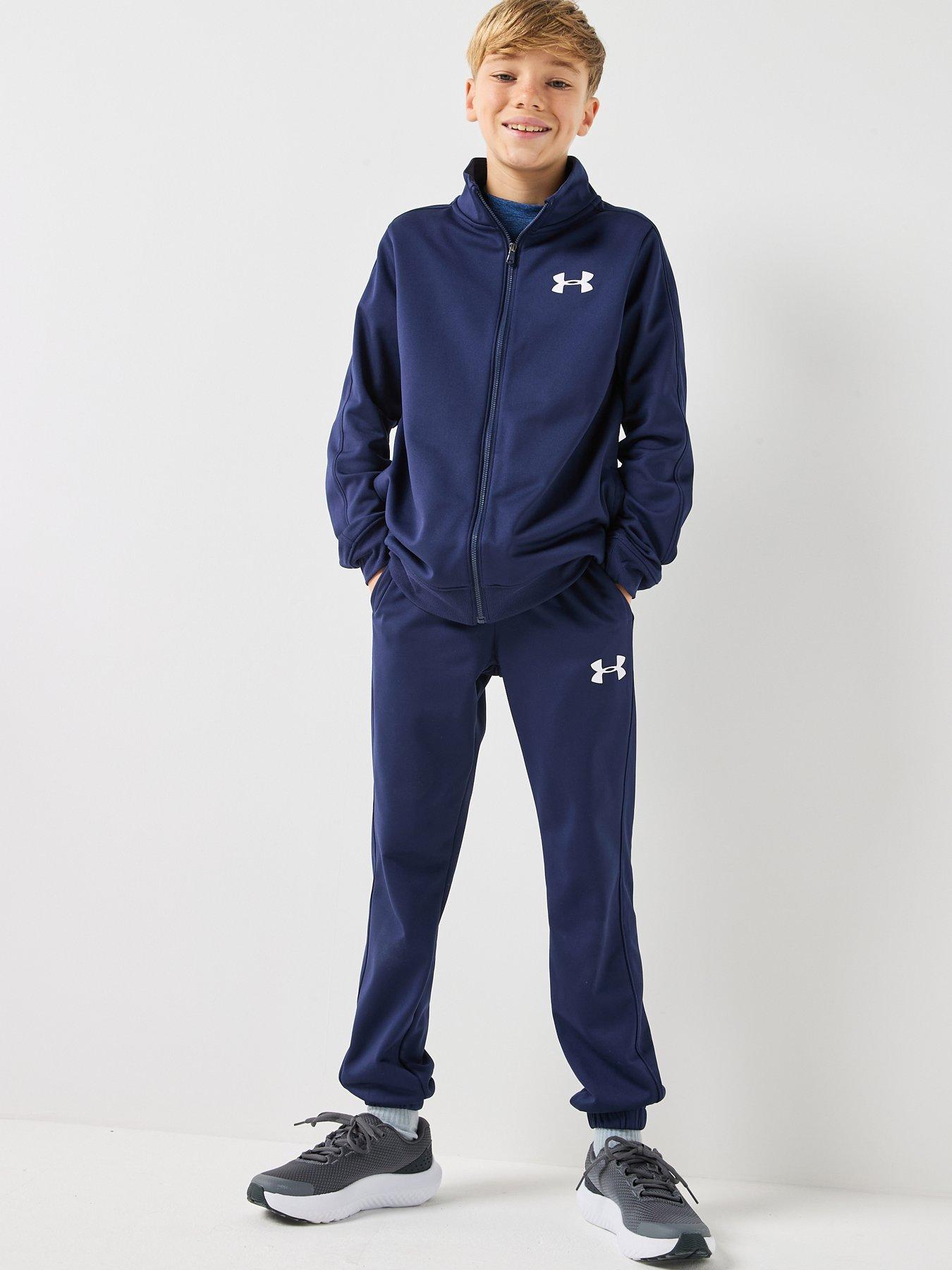 Image 1 of 6 of UNDER ARMOUR Junior Boys Rival 2-Piece Full-Zip Tracksuit Set - Navy