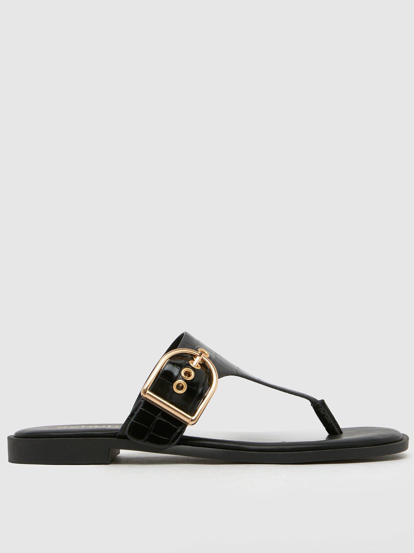 SCHUH Teena Toe Post Sandals - Black