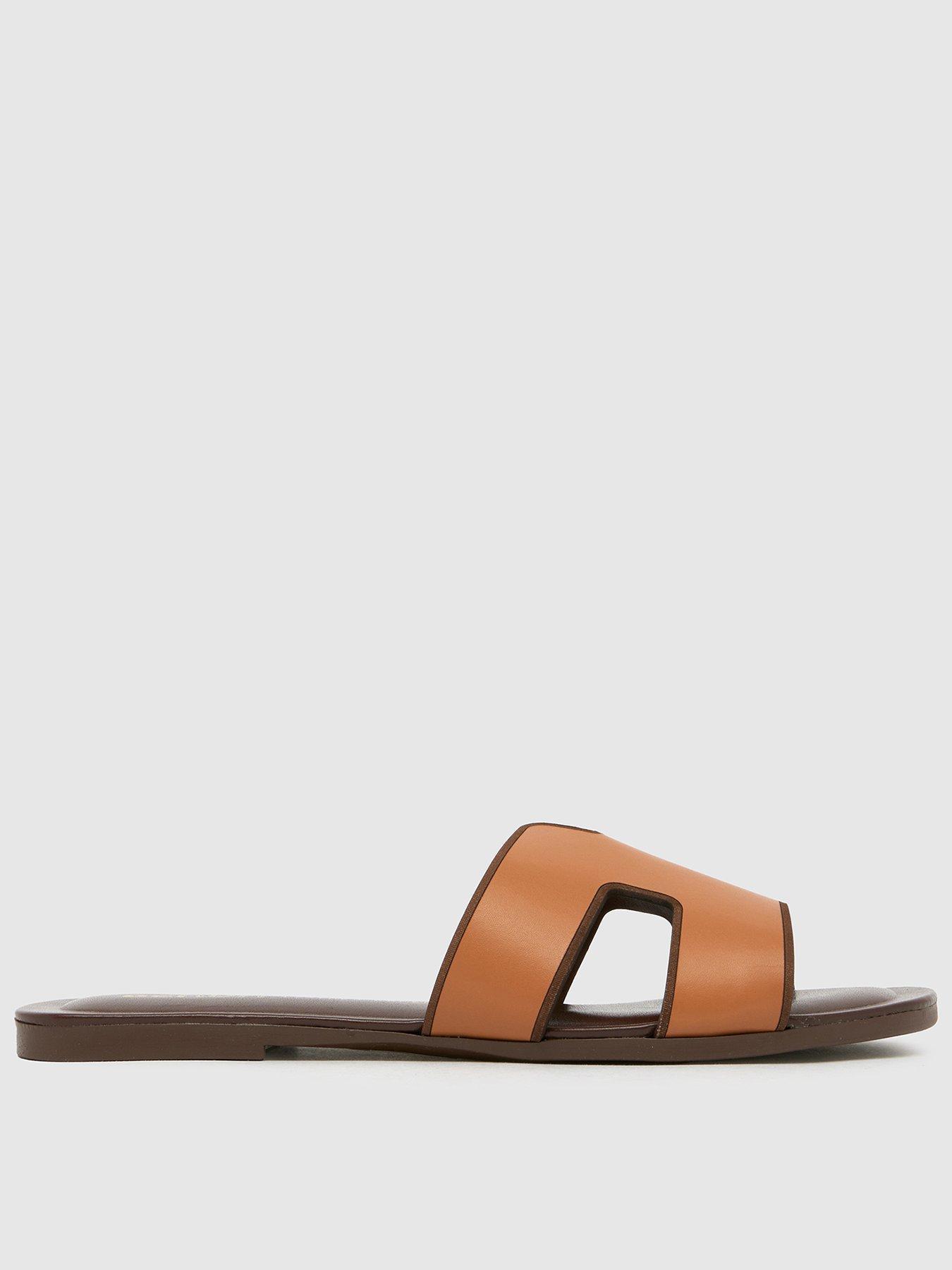 SCHUH Tandra Leather Mule Sandals - Tan - Brown