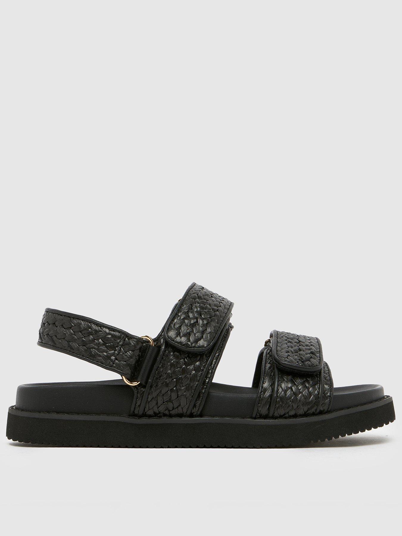 schuh-tiesha-footbed-sandals-woven-black
