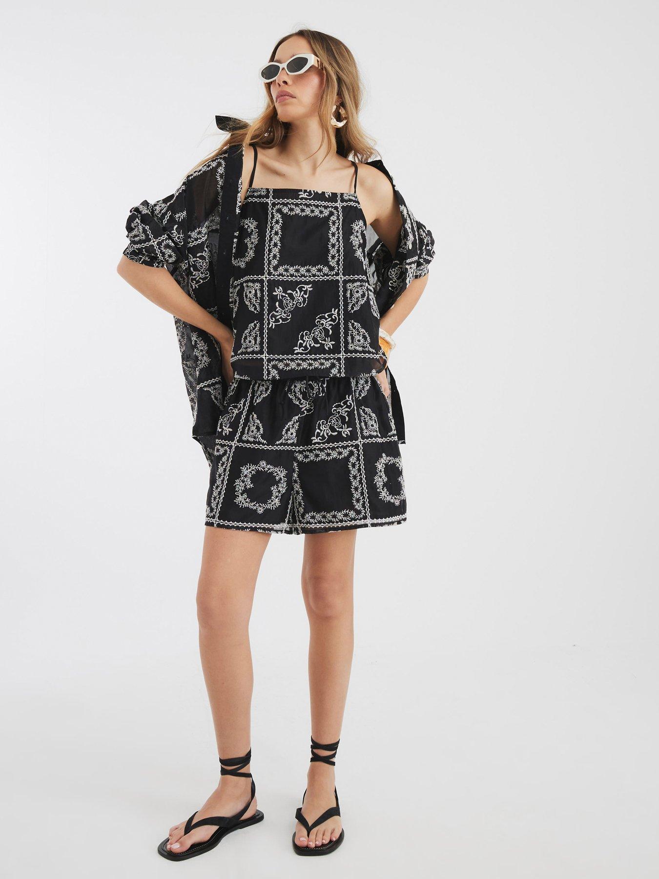 Image 3 of 4 of River Island Handkerchief Cami - Black