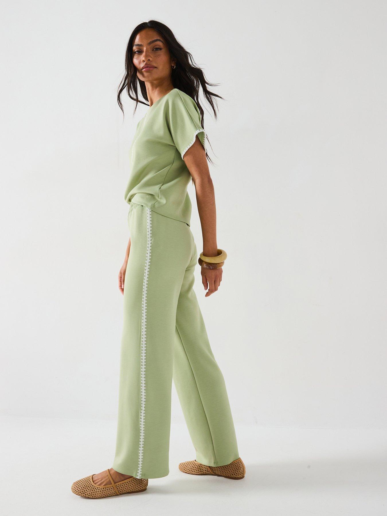 Image 1 of 6 of V by Very Soft Touch Wide Leg Joggers Co-ord