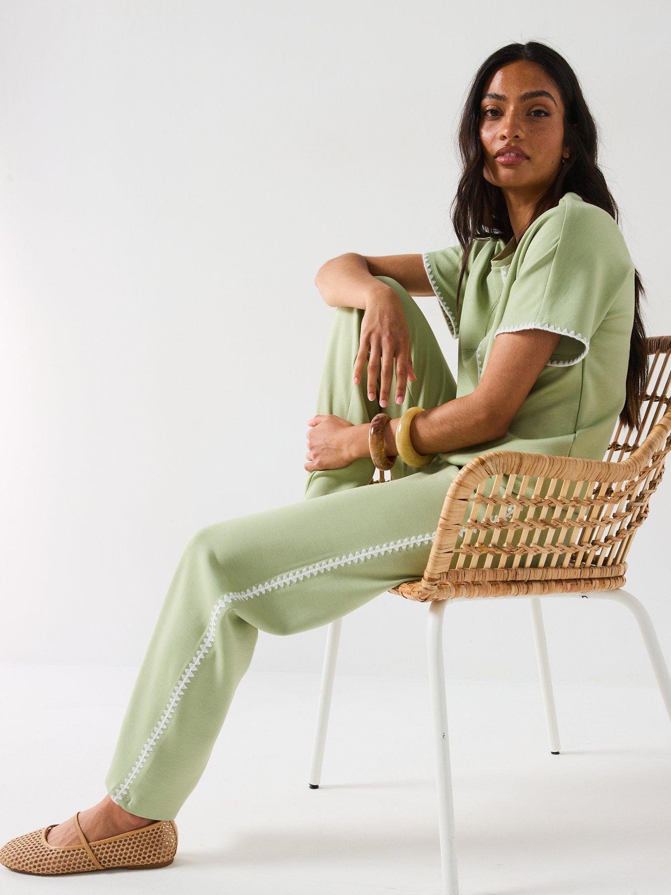 Image 4 of 6 of V by Very Soft Touch Wide Leg Joggers Co-ord