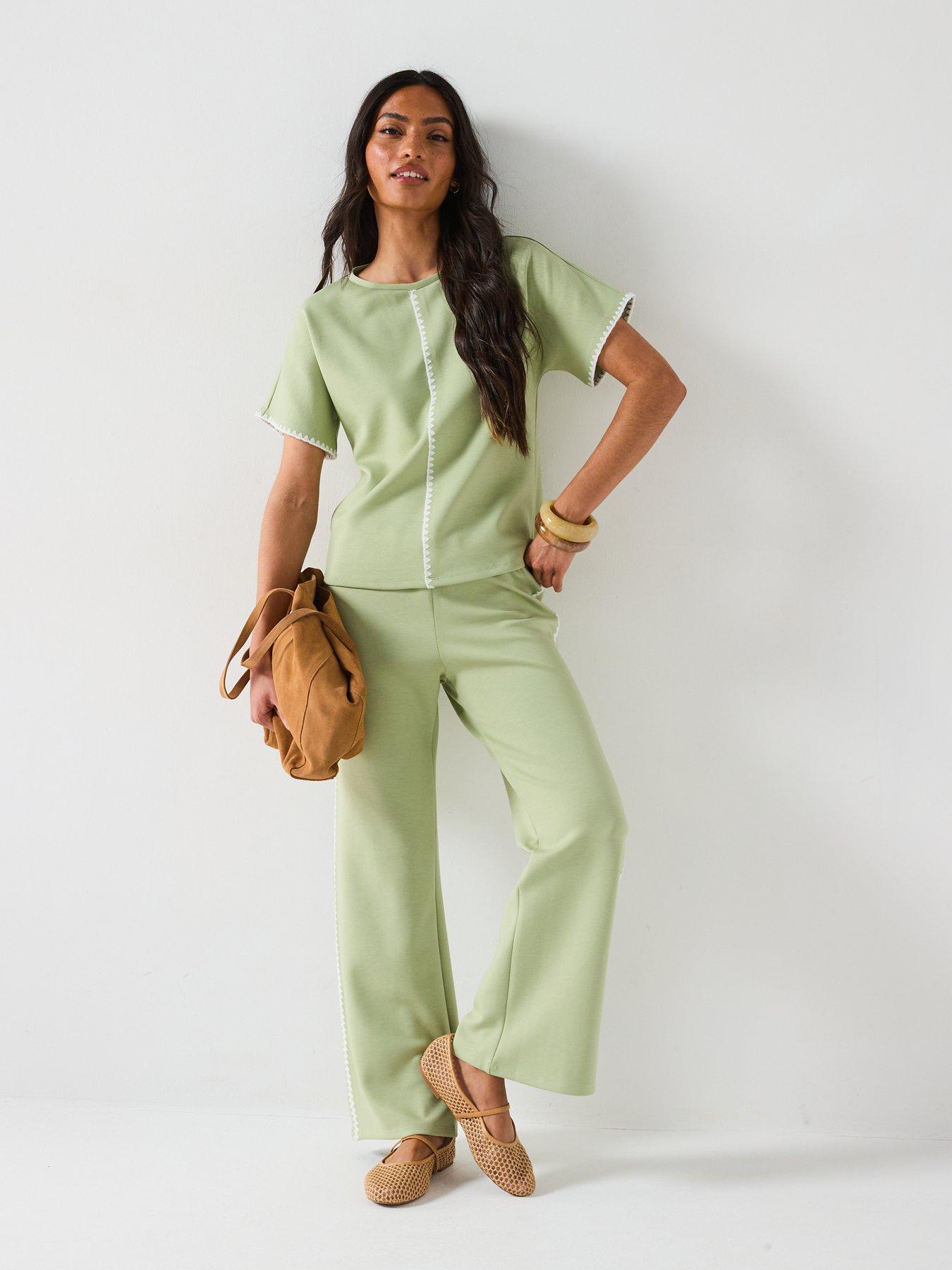Image 5 of 6 of V by Very Soft Touch Wide Leg Joggers Co-ord
