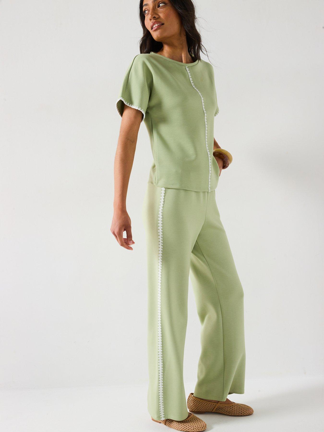 Image 6 of 6 of V by Very Soft Touch Wide Leg Joggers Co-ord
