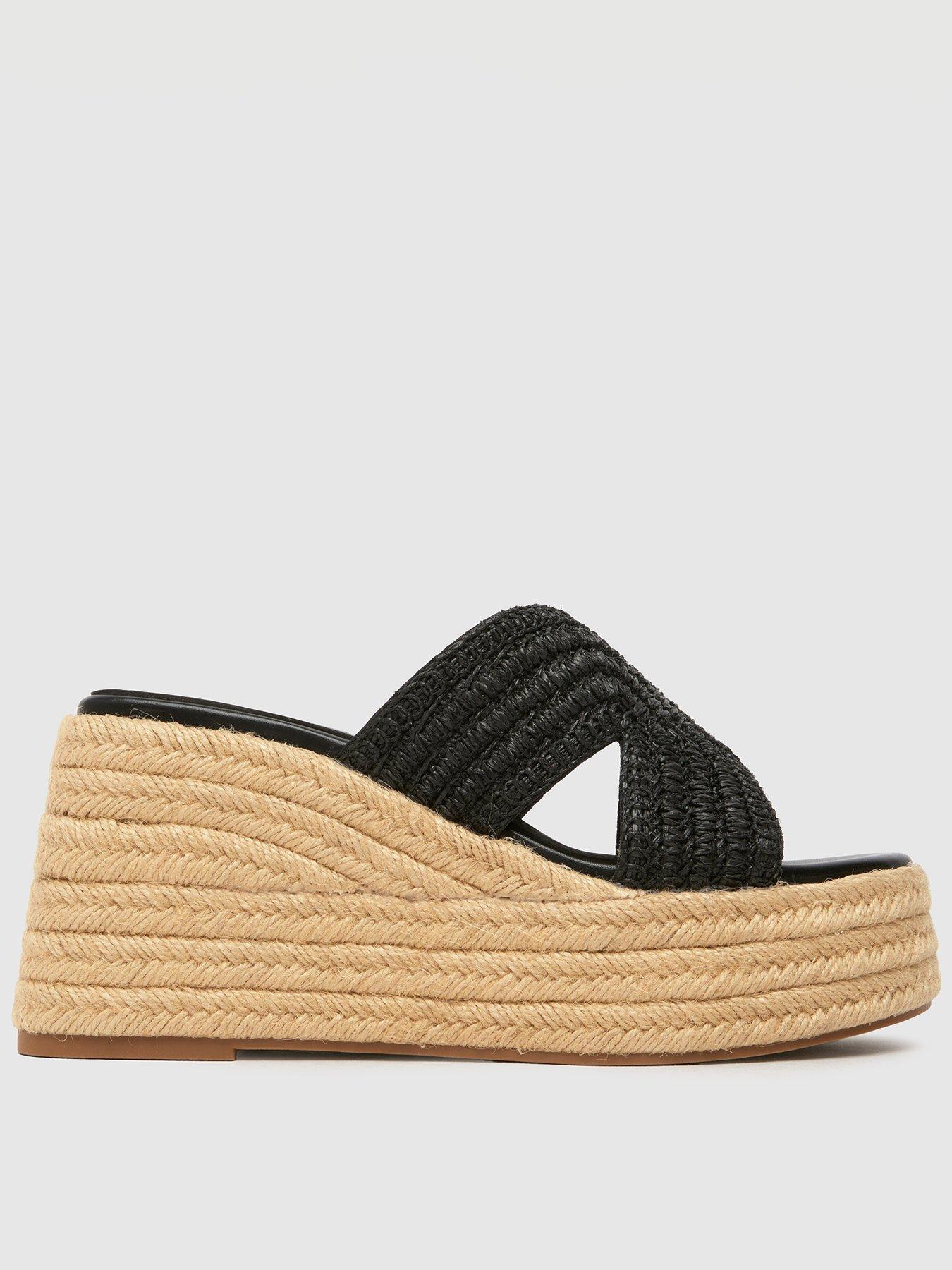 SCHUH Valetta Espadrille Wedges - Black